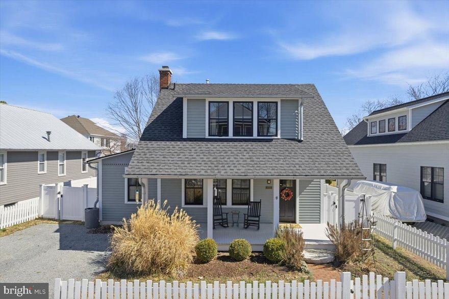 Nestled in the charming Avondale community, this exquisite coastal Parker cottage, originally built in 1930 and beautifully renovated in 2018, offers a perfect blend of timeless elegance and modern luxury. Step inside to discover a warm and inviting interior adorned with rich original hardwood floors and an abundance of natural light. Enjoy the ambiance of the gas fireplace, complete with a stylish mantel, perfect for those cooler evenings. This home boasts two generously sized bedrooms and two and a half bathrooms, ensuring comfort and convenience. Thoughtful built-ins and recessed lighting enhance the sophisticated atmosphere throughout. The upper-floor laundry adds practicality to your daily routine. Outside, the meticulously landscaped lot features a private rear yard with a vinyl fence, ideal for relaxation or play. The extensive hardscape and screened porch invite you to savor the serene garden views, while the proximity to the Patuxent River, just two blocks away, offers a tranquil escape for water enthusiasts. With off-street parking and a gravel driveway, this property combines luxury living with a sense of community. Experience the exclusive lifestyle this stunning home provides, where every detail has been crafted for comfort and elegance.