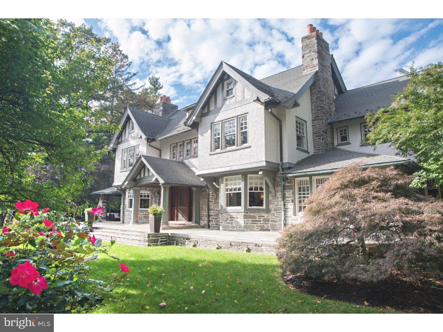 This stunning Tudor Manse has been renovated and expanded to perfection featuring the original turn of the century details, hardwoods, millwork and moldings coupled with the finest 21st century designer finishes and amenities. Rarely does a home of this caliber come along in this condition on one of the most coveted Northside Haverford lanes. A Black Label exclusive featuring 8,000 square feet of carefully designed perfection offering a wonderful floor plan, generous sun-filled rooms on a flat gorgeous manicured one acre lot complete with salt water pool/spa, Greenhouse and newly built outdoor Kitchen nestled beneath old growth wisteria. Recent renovations also include a stunning chef's Kitchen with induction cook top, Sub-Zero refrigerators and freezers, double Gaggenau convection ovens, warming drawer, gorgeous soapstone counters, an oversized island, additional wine fridge and large pantry. Not to be missed is the jaw dropping custom built wine cellar accessed by it's very own stone circular staircase. There are 7 original fireplaces, 7 spacious beds, 5 full gorgeous european baths several with radiant heated floors. Guest house over the garage and a gorgeous custom built rear Porte Cochere which blends seamlessly with the main house. Incredible walk-to location including the R-5 Train, Merion Cricket Club, schools & shops