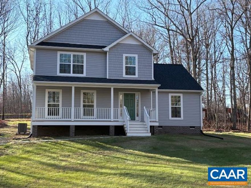 NOW COMPLETE WITH IMMEDIATE OCCUPANCY! The NEW Monterey model on 1.70 acres in Louisa. Gorgeous open floor plan with laminate flooring throughout the main living areas, spacious great room open to the kitchen with stainless appliances, granite counters on tier 2 cabinets with 36" upper cabinets with crown molding, 2x7 island with overhang, half bath with adult height toilet, first floor primary bath with vaulted ceiling with fan, walk in closet, and an attached full bath with a 5' shower, adult height toilet and double bowl vanity! Upstairs you'll find 3 additional bedrooms with LED lights, a full bath, and pull down attic for extra storage. 10x12 deck for entertaining, and an upgraded exterior with wide window trim instead of shutters and shake siding. Ask how you can receive up to $7,500 of your closing costs paid. No money down loans available. Photos are of a similar completed home.,Granite Counter,Wood Cabinets