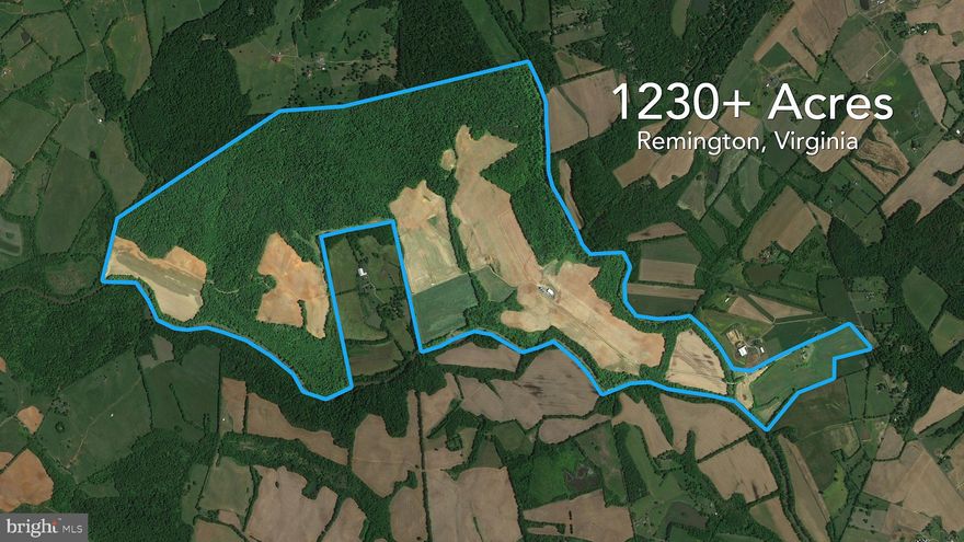 An extraordinary opportunity to acquire more than 1,230 contiguous acres just one hour from Washington, DC — with no conservation easement in place. This expansive working farm boasts over 4.5 miles of river frontage along the Rappahannock and Hazel Rivers, featuring a beautiful balance of hardwood forests, open fields, cropland, and wide-open spaces.

The property supports abundant wildlife and includes a rental home, a grain bin handling system, and a substantial 18,000 sq. ft. equipment building. It consists of four tracts — two located in Culpeper County and two in Fauquier County — and will be sold only as a whole.

Important Notes:

Parcels will not be sold separately
Property is offered strictly AS IS
Shown by appointment only
Posted No Trespassing signs will be enforced

Be sure to view the video to fully appreciate the scope and beauty of this rare offering  Agent Related to Seller.