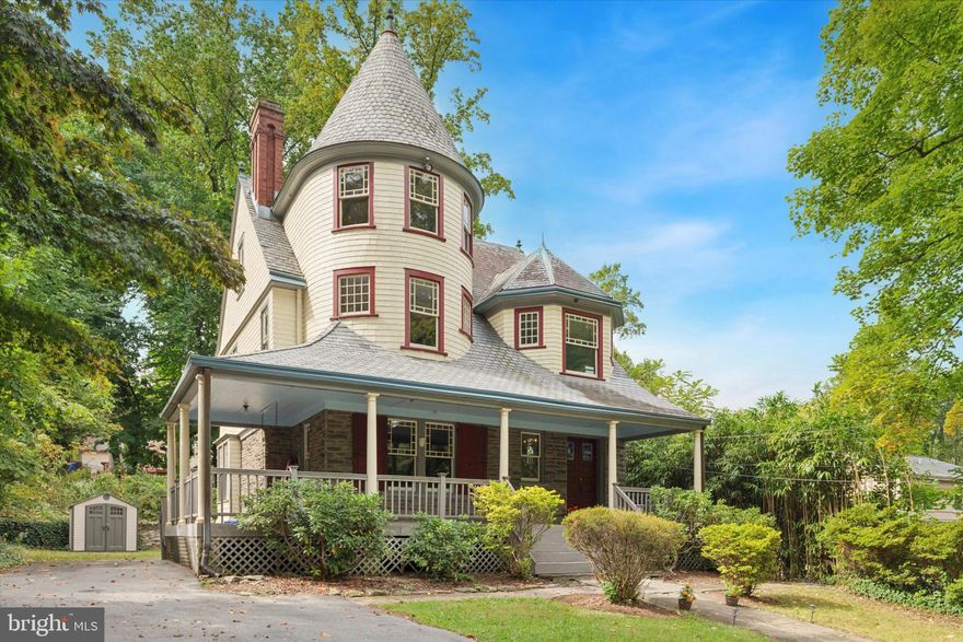 Built in 1880, this Elkins Park Victorian home was once owned by John Luther Long who wrote
the story that would become Madame Butterfly. Much of the home’s original character is still
intact including original hardwood floors, working wood windows, built-in benches on each
staircase landing and in the dining room, two gas fireplaces, and stained-glass and leaded-glass
windows. The exterior boasts a half-acre lot, slate roof, wraparound porch with a wooden swing,
and a two-tier backyard with the original stone retaining wall.
Enter the home through the front double doors and into an oversized foyer situated with a large
coat closet and wide curved staircase with beautiful woodwork. Continue on through the pocket
doors to the family room with its natural gas fireplace and through another set of pocket doors to
the home’s formal dining room. Solid wood kitchen cabinets offer plenty of storage and through
the kitchen you can access a half bath, spacious basement, back porch and rear staircase. The
second floor has 3 large bedrooms oozing with original charm and an enormous bathroom. The
primary second-floor bedroom has a curved turret wall, a half-circle embossed ceiling medallion,
and the second gas fireplace. Continue up the grand staircase to the 3rd floor with two
additional bedrooms and another large bathroom with a clawfoot tub.
Unusual for a home of this period, the house has central air conditioning, an abundance of electrical outlets, and deep, oversized closets. All systems are in excellent working order, and plaster has been repaired throughout the home.