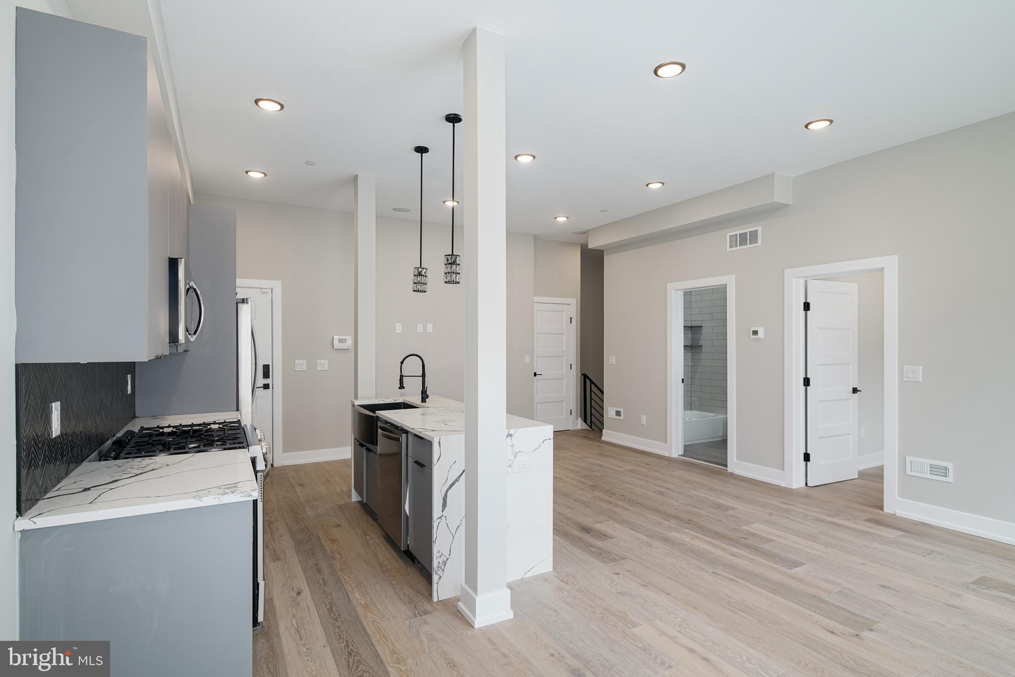 *Photos are of a similar property with same builder. This is currently under renovations.
This 2 bed/ 2 bath basement unit will feature a spacious and open floor plan. The kitchen features Hardwood floors throughout, with modern stainless steel appliances and ample cabinetry. Large rooms with natural light, central A/C and heating, as well as a washer & dryer. Great location, close to University city with easy access to public transportation and I-76.
Tenants are responsible for the following utilities:
Water $50/mo flat fee (subject to change depending on the number of tenants)
Electric (based on usage)
Gas (based on usage, if applicable)
Internet
