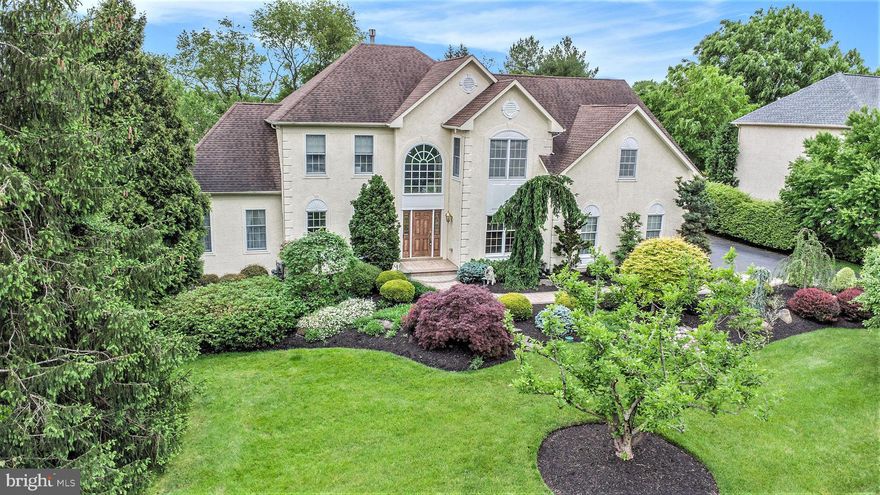 Welcome to this perfect, move-in to transitional home with over 5,000+ sf., which includes the walk-out lower level, situated in the highly sought-after Dublin Hunt community! This exquisite home boasts unparalleled attention to detail, nestled on a scenic lot with upgraded hardscaping, landscaping, lighting, and irrigation system. Step through the grand entrance into a vaulted foyer adorned with large Atrium window, gorgeous chandelier and sparkling hardwood floors, which leads you to a private office/library with custom cabinetry and attached desk. The expansive living room and dining room features elegant architectural columns, creating an inviting space ideal for hosting gatherings and creating lasting memories. Escape to the sunlit Conservatory with a plush carpet inlay and a marble tile surround, offering a serene retreat to unwind and enjoy the beauty of the outdoors. In this newer kitchen, marvel at the stunning tile work, unique two-tier granite island, stainless steel appliances, including a large Sub-Zero refrigerator/freezer, oven, 5-burner range, microwave, warming drawer, and a commercial exhaust fan, and a very bright and cheery breakfast room with 2 skylights, creating an atmosphere of warmth and comfort. Elevate the gourmet experience, making cooking and entertaining a joyous affair! The adjoining expanded Great room boasts a woodburning fireplace with mantle and hearth, providing a cozy ambiance for relaxation and enjoyment and a back staircase. The attached sunroom featuring a volume ceiling and doors out to the patio, overlooking the breathtaking backyard oasis with an in-ground pool and spa with a soothing waterfall. Every corner of this home exudes luxury and tranquility. Upper level has a main bedroom suite with a vaulted sitting room, great spot to read and relax. A beautiful newer tile main bathroom with a expanded shower, a dressing area with  vanity, radiant heat floors, and a towel warmer, a private commode, plus a TV. Three other very good sized bedrooms with a large tile hall bath. The powder room, redecorated mud room, and two car plus garage completes this lovely home.  Entertain with ease in the fully finished walkout lower level, complete with a curved wet bar, den, playroom, abundant storage, and full tile bathroom. This level offers endless possibilities including a future fifth bedroom, and is a great spot for recreation and entertaining. Walk to great shopping, Starbucks, Sprouts  market  & many wonderful restaurants. Come Visit- this house won't last long!!!