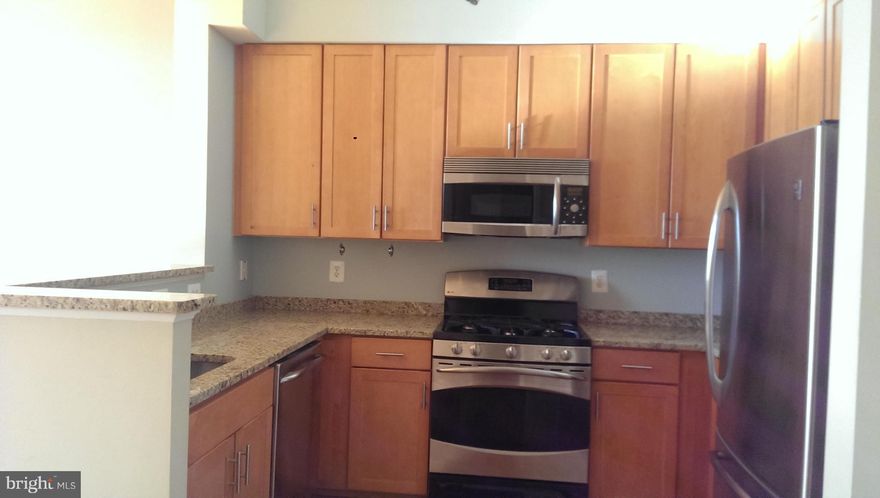 Trendy living at a perfect commuting location. Step out of unit to Whole Foods & Starbucks! Hardwood floors throughout. Kitchen with Granite, SS appl. Bedroom with Walk in Closet. LR with Gas FP leads to roomy balcony. Washer & Dryer in unit. **Rent includes Gas and Water!! Great amenities - Pool, Tennis, Gym... Shuttle to metro. **Underground Garage Parking. **Elevator access.