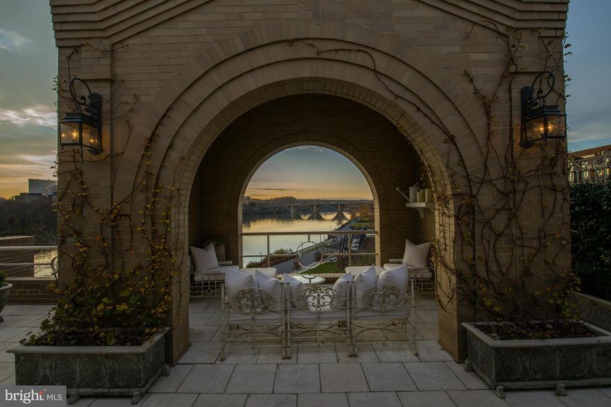 Stunning 4200 sq ft penthouse w/ the best outdoor terrace in the City!  Over 1000 sq ft of outdoor space enjoys 180 degree views of the Potomac River, Washington Monuments, Rosslyn, Georgetown, & more.  $3 Million int. renovation completed in 2009 by Bowa w/ the finest & most tasteful finishes.   2 car parking, 24 hour concierge, pool, gym, shopping & restaurants, on & on.  Must see to believe!