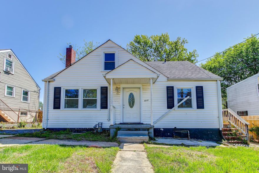 Rehab Ready! This 3 level C ape in Gregory Estates is ready for yourrenovation ideas. The home is situated on a raised  lot with off street parking and a large level rear yard. Inside you will find wood floors, an unfinished basement, and a finished atticspace that would make for great second level bedrooms.  Sold as-is. Seller makes no repairs. Buyer pays all transfer and recordation taxes. All offers require proof of cash funds to close.