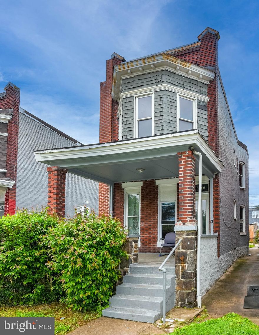 List price is opening bid. Online Auction Only! Bidding begins Wednesday, May 27 & ends Monday June 2, 2026 at 11:00 AM. Welcome to Baltimore’s Allendale community, where charm, space, and opportunity come together at 416 N. Hilton Street. This detached brick  home offers a traditional layout with modern functionality, making it ideal for homeowners or investors alike. The home features a welcoming covered front porch that adds curb appeal and creates the perfect space to relax outdoors. Inside, the main level offers a bright and spacious flow between the living and dining areas, along with a versatile bonus room that can serve as a home office, playroom, sitting area, or additional flex space. Upstairs, you’ll find four generously sized bedrooms and a full bathroom, providing ample room for a growing household or shared living arrangement. The lower level includes an unfinished basement with a half bathroom and a designated laundry area, offering excellent storage space and future finishing potential. Whether you're a home owner seeking an urban oasis or an investor looking for a value-add opportunity- this is one property you won't want to miss.