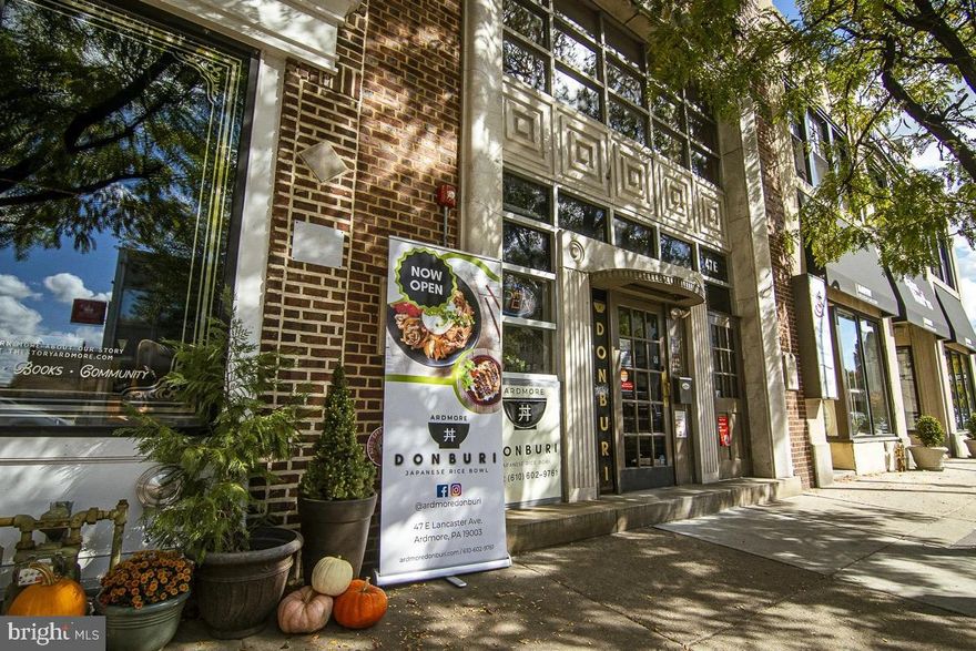 Fully functioning two-story turn-key restaurant for sale.  Amazing Main Line location in the heart of the Ardmore Historic District. High visibility and easily walkable to Ardmore Septa station and Suburban Square. Main Level includes vestibule area, takeout pickup counter with seating, large dining room, and kitchen in rear. Upper Level boasts an additional dining area (front-facing with large windows), and flexible space in rear for private parties, prep, etc. Separate office area. Setup allows for large private parties while maintaining normal restaurant service. Lower Level/Basement includes a walk-in refrigerator, and ample space for prep and storing dry goods. Additional features include beautiful façade, front and rear staircases, rear exit.