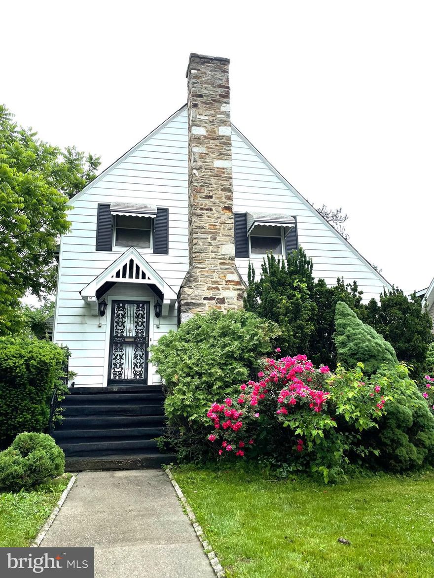 Charming detached  Tudor w/ tons of character.  Breathtaking architecture w/ unique style.  Gorgeous home just needs your updating so it can be your own or investor project.   Living room w/ cozy fireplace is very large.  Sep. dining room off kitchen is a unique honeycomb shape, room off of dining room can be office or den & full bathroom.  Kitchen is very spacious & has very cute breakfast area.  Master bedroom is a very nice size & 2 more bedrooms.  Full bathroom upstairs.  Basement is open space & laundry area.  Backyard is level & ready for your entertaining.  Nicely landscaped w/ beautiful flowers.  Estate Sale As Is.