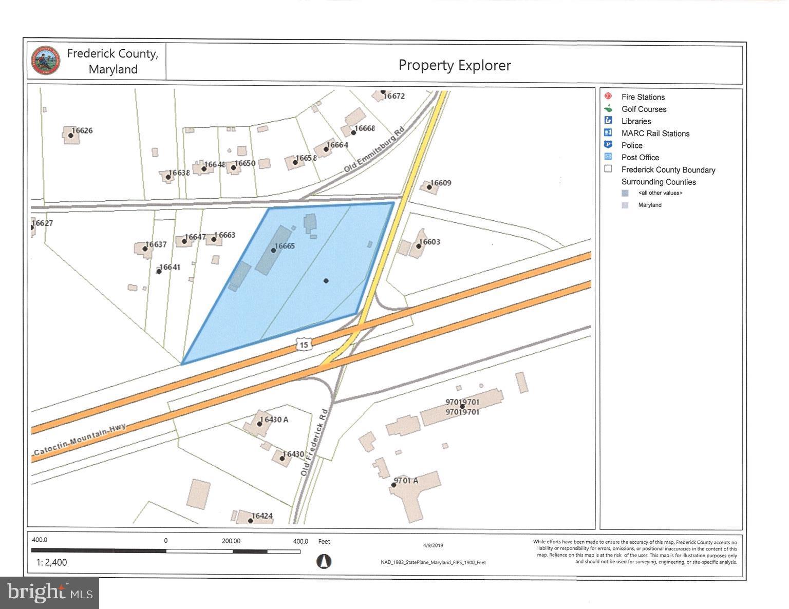 Valuable Commercial Property. 2.5 Acres. Located at the full access intersection on S. Seton Ave and US Rt 15, Emmitsburg, MD. The property is comprised of two parcels with 2 houses and a total of 10,000 square feet of commercial buildings. The zoning is General Commercial which allows a broad range of uses all enhanced by the property's high visibility and easy, full access to both North and South lanes of US Rt. 15. The average daily traffic count is in excess of 30,000 cars. Excellent location for gas, convenience or retail centers. (Tax Nos. 05-177367 & 05-177359) Priced at $1,500,000.