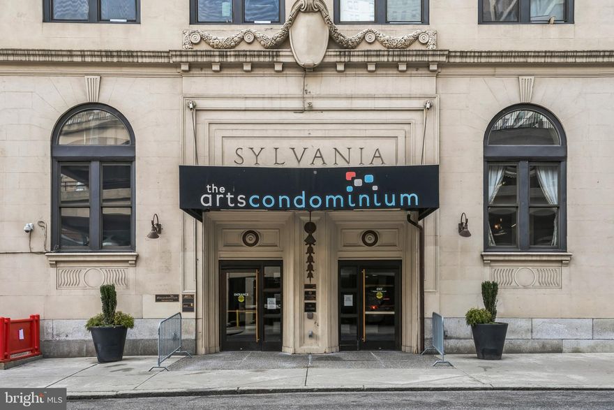 LOCATION, LOCATION, LOCATION! 15th Floor Studio high rise apartment in the desirable Arts Condominium which is perfectly situated in the heart of Center City. Unit contains upgraded laminate flooring throughout and allows in plenty of natural light with excellent views of center city. Main living are contains kitchenette. Full bathroom with tub/shower.. Located right off Broad Street across from the Academy of Music. The Arts Condominium features a grand lobby, fitness center, on-site laundry room, 24/7 security and elevators. Building is also pet-friendly. Walking distance to shopping and fine dining. Low cost living at its finest ! HOA dues paid by landlord include all utilities - electric, heat, water & cable tv. 
 Landlord require first month, last month and one month security deposit up front!  Submit your application today !