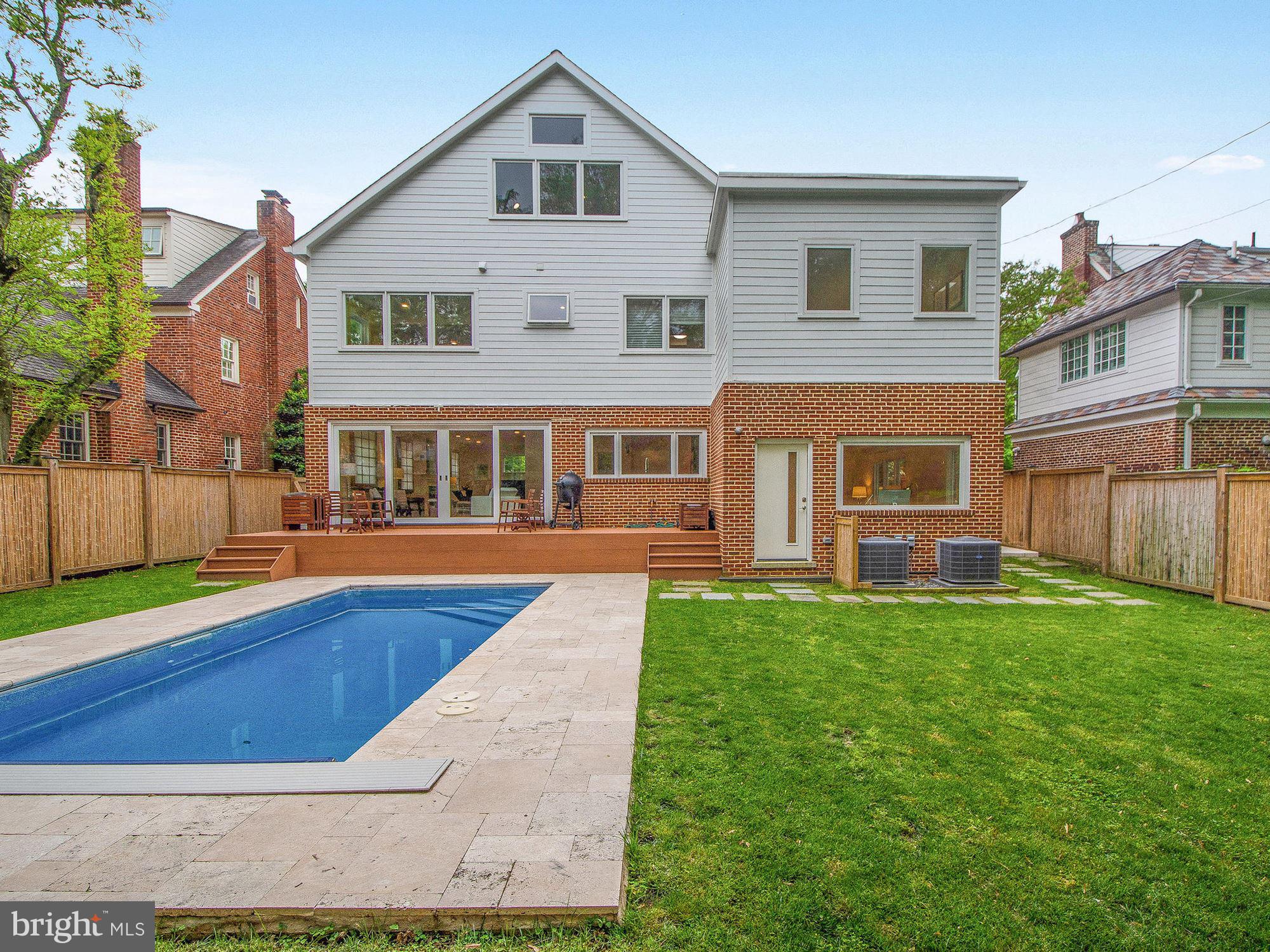 Your own Chevy Chase Village Spa! Heated pool, Reheatable Bath, and Sauna! Renovated to perfection! This classic 1940 Chevy Chase Village jewel has been completely reimagined and reinvented in 2017. Find classic Chevy Chase charm in this 5 BR 3.5 bath home with 2-car parking, automatic-cover/heated pool, deck, and bamboo-fenced rear garden. Deceptively large 4500 SF, four-leveled center hall colonial, 3927 Oliver Street is beautifully sited directly across from the Small Oliver Street Park. Located in Chevy Chase Village s non-historic section, this fully updated home offers the opportunity to further update with unrestricted options. The twenty-first-century updates of bidet toilets, top tier fixtures, and custom cabinetry are of the highest quality and add to the ambiance of living in a "new" home. The living space has been freshened throughout offering buyers a move-in-ready home: Nearly everything in the kitchen has been replaced, columns removed to open up space, and there is new lighting throughout. All main level floor windows have contemporary paper screens which can be removed. The finished attic is perfect as a hobby room, or for children s space. Master Bath has been reimagined as a contemporary reheating bath with large open shower stalls. The lower level includes a large recreation room, a separate room with a closet, a laundry room and an extra unfinished storage area. Basement shower doubles as a Sauna. Bamboo fenced backyard has an automatic cover-equipped outdoor pool. CHEVY CHASE VILLAGE has its own management, police force, snow plow, trash services, special pick up, leaf pick-up, parties, and educational events at no extra cost to residents. Just across from Small Oliver Street Park, and one block from Large Oliver Street park where the village 4th of July parties are held each year. Two blocks from the Chevy Chase Club. Friendship Heights Metro only 4/10 of a mile, numerous bus lines, and bike shares. Five grocery stores within walking distance. Giant, Safeway, Whole Foods, Magruder s, Rodman s and a weekly farmers market in the summer. Nightlife and restaurants abound, Mazza Gallerie, Shops at Wisconsin Place and Chevy Chase Pavilion. Walk to Metro and shops at Friendship Hgts and on Connecticut Ave. Cannot beat the location of this home equidistant between Friendship Metro and Connecticut Avenue shops/restaurants. Somerset Elementary School, Westland Middle School, and Bethesda-Chevy Chase HS. Walk to Metro, shops, and restaurants. Contact listing agent for your private showing at anytime.