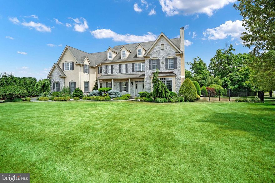 The Solebury Traditional model at Ridings of Warwick in Central Bucks Schools is proudly offered for sale, presenting an unparalleled opportunity to own a home that epitomizes luxury and elegance. This meticulously designed residence boasts four spacious bedrooms, four full bathrooms, and two half bathrooms, ensuring ample space and convenience for family living. The three-car garage and finished basement, complete with storage space and a full bath, provide both functionality and flexibility for various lifestyle needs. Upon entering, you are greeted by a grand foyer featuring an impressive staircase, which sets the tone for the refined elegance found throughout the home. A first-floor study, offering views of the private back yard with pool, and  provides an ideal space for a home office or library.

The gourmet kitchen is a chef's dream, equipped with granite countertops and top-of-the-line appliances, large pantry and butler’s pantry, seamlessly integrating with the breakfast room and the two-story family room, which features rear stairs for added convenience. The stunning master bedroom suite serves as a luxurious retreat, complete with large walk-in closets and an opulent bathroom. The bath and powder rooms are adorned with Corian-topped vanities, adding a touch of sophistication. Throughout the home, upgraded lighting fixtures enhance the ambiance, while additional crown moldings contribute to the refined aesthetic. Brazilian Cherry floors add warmth and elegance.

The backyard is designed for entertaining, featuring a pool, hot tub, and a dedicated grilling and eating area. The pool can be completely controlled by the ScreenLogic app on your phone, allowing you control and maintenance of the pool and hot tub. The grill is connected to a gas line, ensuring easy control of the grill and side burners for the outside kitchen area. You can access this inviting outdoor space through the kitchen, and it is also visible  from the family room, creating a seamless indoor-outdoor living experience.

Additionally, the area behind the house is protected land ensuring privacy and natural beauty. A path behind the property connects to over three miles of trails, perfect for walking, jogging, or biking. The house boasts great views, making every room a pleasure to spend time in.
Location is perfect for commuting to Phila, NJ, NYC, and convenient to all local boro’s Newtown, Doylestown & New Hope for shopping and restaurants!