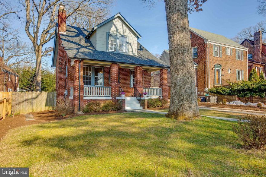 Explore this lovingly maintained bungalow in the heart of Hyattsville. Enjoy swinging and relaxing on a generous front porch in a fantastic location.  The fully fenced back yard offers private refuge as well. This charming home has a spacious living area - great for entertaining - with a brick fireplace surrounded by built-in bookshelves and plenty of light. The home has hardwood floors throughout, wood trim. In addition to maintaining the original charm of the home, the owners have recently made many upgrades including adding central air conditioning, replacing the roof, gutters and downspouts, adding attic insulation, replacing the water heater and venting, installing a flagstone walkway, waterproofing the basement, replacing the washer, dryer and refrigerator, upgrading bathroom fixtures, repainting the exterior and interior.   The location is superb, situated within walking distance of Hyattsville's restaurants, breweries, shops, cafes, etc. in the Arts District,  The Mall at Prince George's, and University Town Center. Add to this proximity to the amenities of Washington DC, Mt. Rainier, Riverdale, College Park, the University of Maryland,  parks, bike paths and other recreation, Metro, MARC train, bus routes and you have it all!