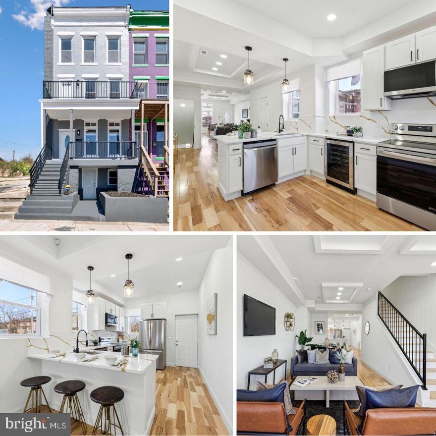 $55,000 Price Reduction to Align with Market Trends
This beautiful four-level home offers six true bedrooms and five full bathrooms, making it ideal for multi-generational living, house hacking, or short-term rental (Airbnb) income. Whether you choose to live in one section and rent the other, or design a flexible layout with a home gym, game room, or office space, this property delivers exceptional versatility. Bonus: it qualifies for multiple Baltimore City homeownership incentives, including:
$5,000–$10,000 Baltimore City Employee Homeownership Program
$2,000–$5,000 Live Near Your Work
$10,000 Vacants to Value Booster
Fully renovated from top to bottom with all-new systems and modern finishes:
New roof, windows, HVAC, plumbing, and 200 AMP electrical
Framing, insulation, drywall, fixtures, and flooring
Sleek quartz kitchen with wine fridge
Three en suite bedrooms, including one in the finished basement
Full-size laundry room on the second level
Custom iron railings, hardwood floors, and balcony with city views
Private rear parking pad
Located just steps from the National Great Blacks In Wax Museum, minutes from John Hopkins Hospital, and convenient to Penn Station for D.C. commuters. Also close to Downtown Baltimore’s vibrant dining, shopping, and cultural attractions.
This fully updated, move-in-ready home has been strategically priced for today's market. Don’t miss your opportunity to own a spacious, high-potential property in one of Baltimore’s evolving neighborhoods.