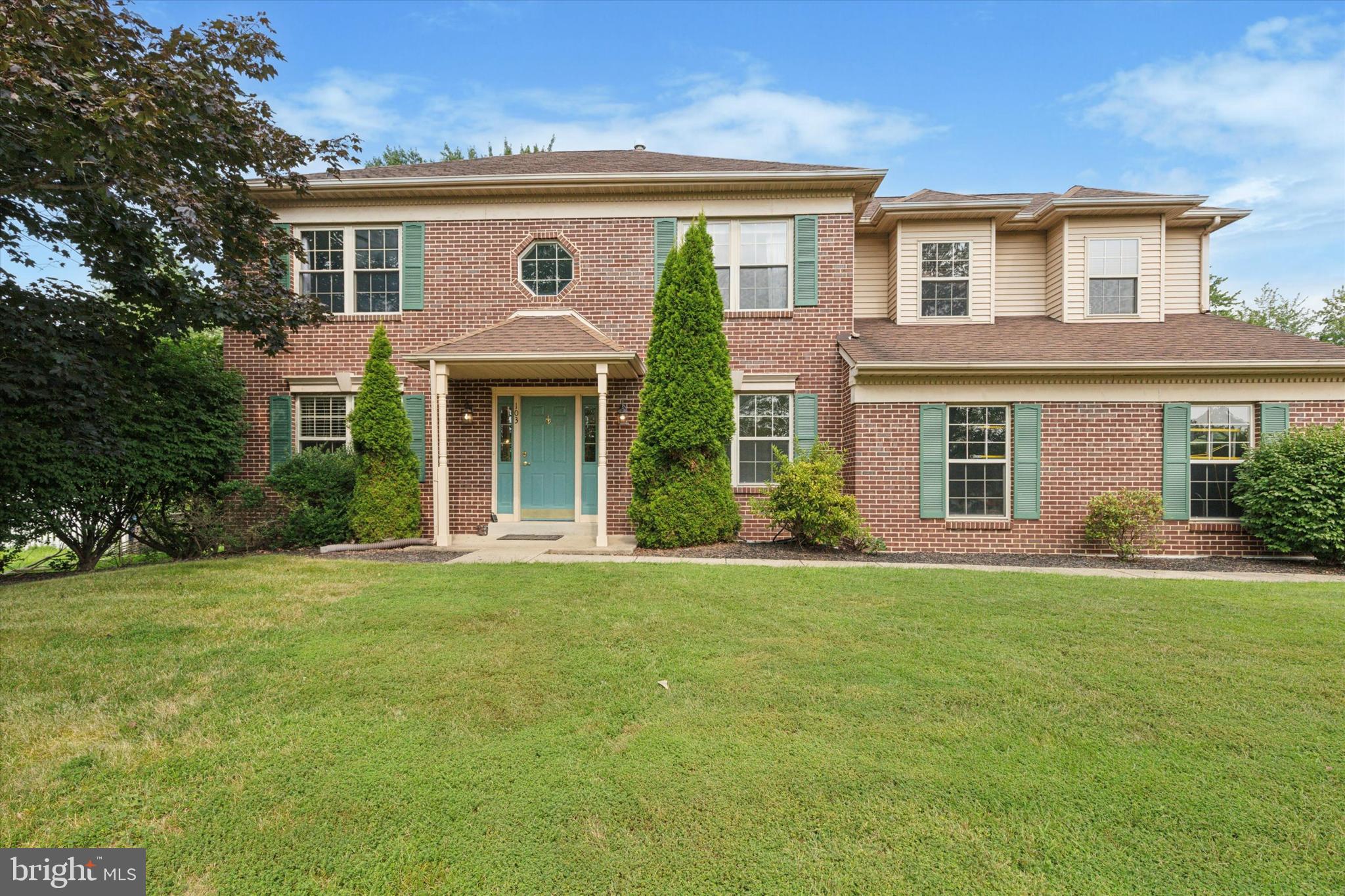 Welcome to 103 Gordon Lane, a classic executive-style home in the desirable Heather Ridge neighborhood. With over 2,500 square feet of living space, this 4-bedroom, 2 full and 2 half-bath property offers a spacious, thoughtfully designed layout with updates that make everyday living easy.
Step inside through a stunning two-story foyer, filled with natural light and finished with rich hardwood floors. The home features a fresh, neutral color palette and brand-new carpeting throughout, giving each room a bright and airy feel. Off the entry, a private home office offers the perfect space for remote work or focused study. The formal living and dining rooms are finished with crown molding and recessed lighting, ideal for hosting holidays or cozy dinners.
The kitchen checks all the boxes—stainless steel appliances, newer countertops (2021), tile backsplash, center island, and plenty of cabinet space. It opens seamlessly into a dramatic family room with soaring ceilings, skylights, a wood-burning fireplace, and sliding doors that lead out to your own private backyard retreat. Out back, you’ll find a low-maintenance PVC deck, built in 2022, perfect for grilling, dining, or simply relaxing while overlooking the tree-lined yard. The setting is private and peaceful, and a new driveway (2023) adds even more curb appeal.
Upstairs, the oversized primary suite offers a true escape, complete with great natural light, a large walk-in closet, a second bonus closet, and a spacious en suite bath featuring a double vanity, Jacuzzi tub, and separate shower and toilet area. Three additional bedrooms are all generously sized with ceiling fans and share a well-kept hall bath. The finished basement adds even more living space with high ceilings, recessed lighting, a half bath, and tons of room for a media room, home gym, or game area—plus ample storage and utility access. Additional perks include a main-floor laundry room and an oversized two-car garage. This is a well-cared-for, move-in ready home, schedule your showing today!!