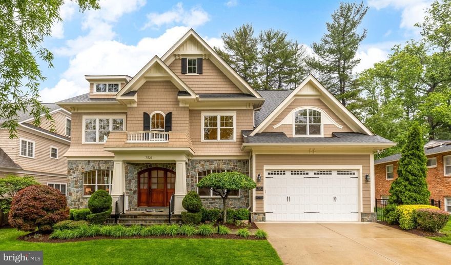 Welcome to 7521 Westfield Drive, an elegant, custom home by local award-winning builder in the heart of the coveted Landon Woods neighborhood of Bethesda. Across three beautifully designed levels, this residence offers timeless style, abundant natural light, and functional spaces perfect for both everyday living and grand entertaining.

The main level features a welcoming double-story foyer flanked by formal living and dining rooms, a private office, and a bright family room with fireplace. The gourmet kitchen boasts a large center island, double ovens, and a sunny breakfast area. Enjoy direct access from the kitchen to a screened porch with vaulted ceilings and its own cozy fireplace—ideal for year-round enjoyment. Outside, a stone patio overlooks the well-manicured lawn, and a private hot tub offers the perfect retreat after a long day. A spacious mudroom with coat closet connects directly to the two-car garage, which is equipped with an electric vehicle charging station for added convenience.

Upstairs, the spacious primary suite offers a peaceful retreat with a sitting room, dual walk-in closets, and a spa-inspired bath. A sunlit upstairs family room provides flexible space for lounging, studying, or play. Four additional bedrooms—each with direct access to a full bath—and a well-placed laundry room complete this comfortable and functional upper level.

The fully finished lower level includes a generous recreation room, a game/media room, a fifth bedroom with full bath, two storage areas, and a separate entrance for added versatility. A generator ensures uninterrupted comfort and peace of mind no matter the season.

Top-Rated School District: Walt Whitman High School, Thomas W. Pyle Middle School, Burning Tree Elementary School