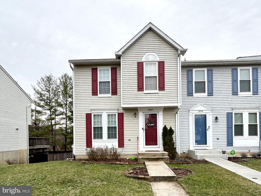 Welcome to 7847 Paddock Way. This spacious 3 bedroom 2 full bath 1 half bath has it all. The updated eat-in kitchen with white cabinets, granite counters, stainless steel appliances, and an opening to the living room. Enjoy the spacious Living room with access to the deck. On the upper level, you will find the primary bedroom with a full bathroom, 2 additional bedrooms, and a full hallway bathroom. The finished lower level offers a walk-out, a spacious open room with wood burning fireplace, storage, laundry room,  and another full bathroom. The fully fenced backyard has a patio, and steps to the upper deck. You will be close to shopping, restaurants, and major highways ideal for commuting. The property comes with two assigned parking spaces right in front of the home and plenty of visitor parking. Book your tour today!