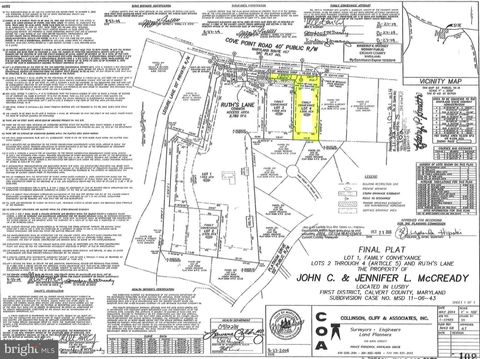 Vacant Land For Sale - 11104 Ruths Lane<br/> Calvert County, LUSBY, MD 20657