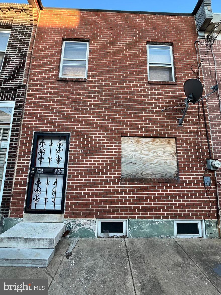 This is the investment property you've been looking for!  This property lies in the heart of Philadelphia's  new Brewerytown Section where development is surging.  Property currently features a decent sized living room, dining room, breakfast room, kitchen, 3 sizable bedrooms, 1 Bathroom,  a large backyard, and even an attic. The property is vacant and needs rehab. Just bring your renovation plans. Property has been weatherized and boarded for it's protection but is still readily accessible for showings. It is Priced to sell and will be delivered as-is.  No improvements will be performed by seller. Tour as soon as possible, it won't last long!