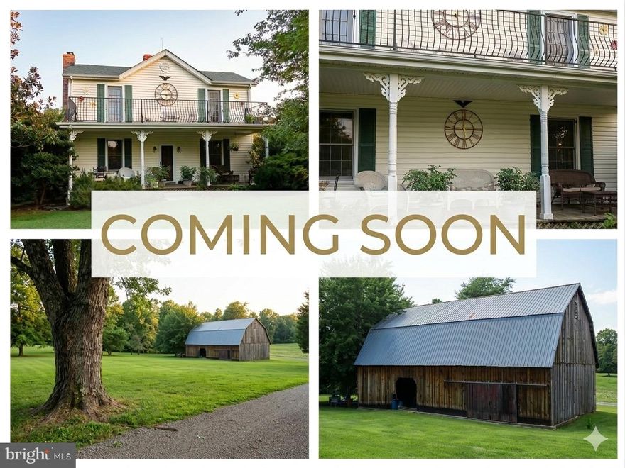 Your story start's here!  If these walls could talk, they would whisper stories of cherished memories, home-cooked meals prepared with love, celebrations shared with family and friends—and yes, even weddings held on the property. This beautifully maintained farmhouse is filled with warmth, character, and timeless charm.
From the moment you arrive, you are welcomed by a sweeping front porch and a unique upper balcony offering peaceful views of the surrounding countryside. Step inside to discover a highly functional kitchen featuring warm wood cabinetry and a chef’s gas stove—perfect for cooking and gathering. The inviting living room showcases rustic exposed wood beams that add to the home’s farmhouse character, while the spacious dining room easily accommodates a full table for holidays and special occasions.
This move-in ready home offers 3 bedrooms and 1.5 updated bathrooms, blending classic style with modern comfort.
The outdoor features make this property truly special. A separate office or workshop provides flexible space for hobbies, remote work, or creative pursuits and includes a spacious wood deck with a beautiful pergola, ideal for relaxing or entertaining. The impressive 32' x 60' barn with integrated garage space offers endless possibilities for storage, equipment, projects, or small farm use.
Situated on 3.7 picturesque acres, the property also features an edible landscape with a variety of mature nut, fig, pear, and apple trees, creating a peaceful setting that feels like your own private retreat. No HOA, giving you the freedom to enjoy your land, hobbies, and outdoor space without restrictions.
Exceptionally maintained and ideally located in Mechanicsville, this charming farmhouse is ready to welcome its next chapter of memories.