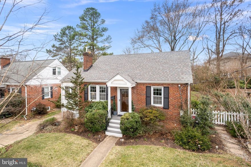 Prime Bon Air location offers a darling Cape Cod at the perfect price! Charming home on cul-de-sac adjoining the Bluemont trail providing easy access (a mile) to Ballston Quarter and Ballston Metro, while ensuring a neighborhood and community. Perfect combination of easy access and a place to recharge. This home provides 3 bedrooms and 2 full bathrooms, one bedroom on the main level with full bath. The gleaming hardwood floors and French doors leading to the oversized deck and landscaped yard are the features the home's new owner(s) will enjoy. The home is elevated from the sidewalk, with a lovely presence to the street, with mature plantings - wait until they begin blooming! Entering into the living room with wood-burning fireplace, one feels at ease knowing easy commutes (only blocks) to shopping, including Safeway on Wilson Blvd and restaurants close or further afield, multiple parks and playing fields, and the accessible Bluemont Trail and greenway surrounding the trail. The home's kitchen has been updated, and a separate dining room and breakfast room adjacent. One cannot forget the sunroom/study where  you can grown plants, read, or work. Upstairs one finds a lovely, bright second bedroom. The upper level is a delight with built-ins and a bench ideal for rainy day reading. The primary bedroom suite provides built-ins, a full bath and walk in closet. While the lower level is unfinished, the owners enjoy the extra storage space. The detached garage is currently a staging spot for the owners' move. Definitely step out onto the oversized deck which commands a view of the rear yard. This is a home that's ready for its new owners at a welcome price.