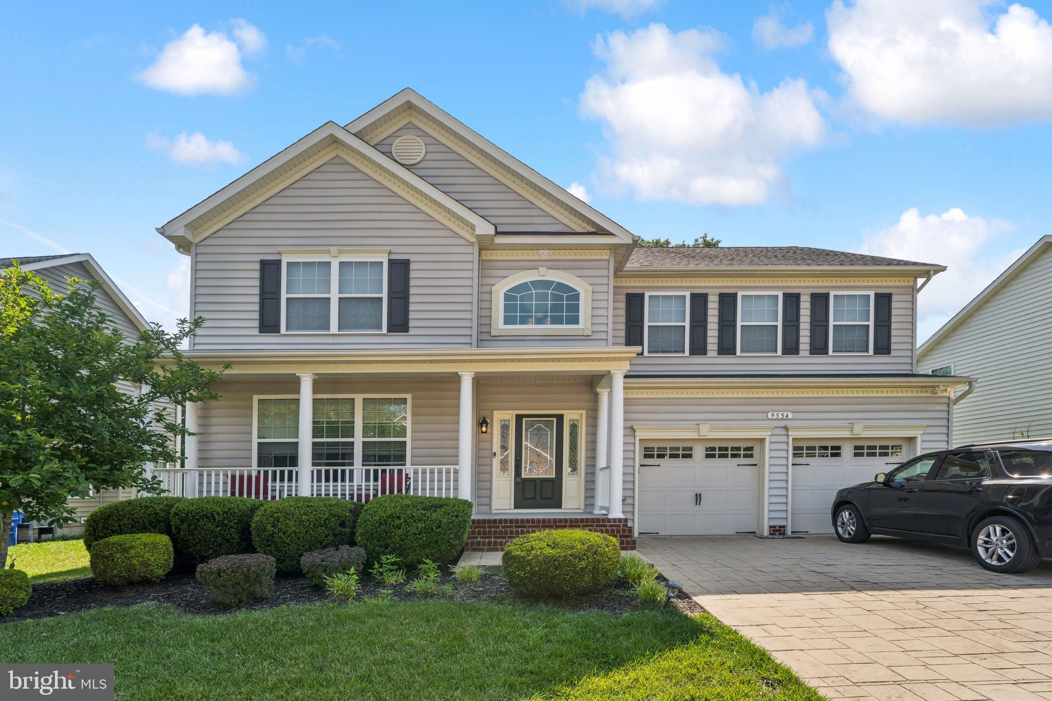 Welcome to this four-bedrooms, 3.5-bath Colonial in the sought-after North Point Subdivision! This home has been meticulously maintained by its current owners, and it shows! The first floor of this home features a stunning foyer with gleaming vinyl floors & 9 ft ceilings, office space or formal living room with crown molding, dining room, powder room, mudroom off 2-car garage with full-sized laundry room, kitchen w/large island overlooking family room w/ gas fireplace, and doors off kitchen leading to 340 sq ft. deck w/flat & level yard backing to woods!! The kitchen showcases 42' maple cabinets, a gas stove top, a side-by-side fridge w/ icemaker, a built-in microwave, a dishwasher, and double wall ovens—the main bedroom and bathroom with his and hers closets. The lawn is fenced for privacy, offering you a secure and quiet retreat. Newly renovated finished basement (1100 sq. ft.)- new plumbing, electrical, and egress window set in for an additional kitchen/apartment living space and walk-out basement. This home is conveniently located for a short commute to DC & Northern VA, local shopping centers, and National Harbor, making it an ideal choice for busy professionals. This home has it all! Schedule your showing today!!!
