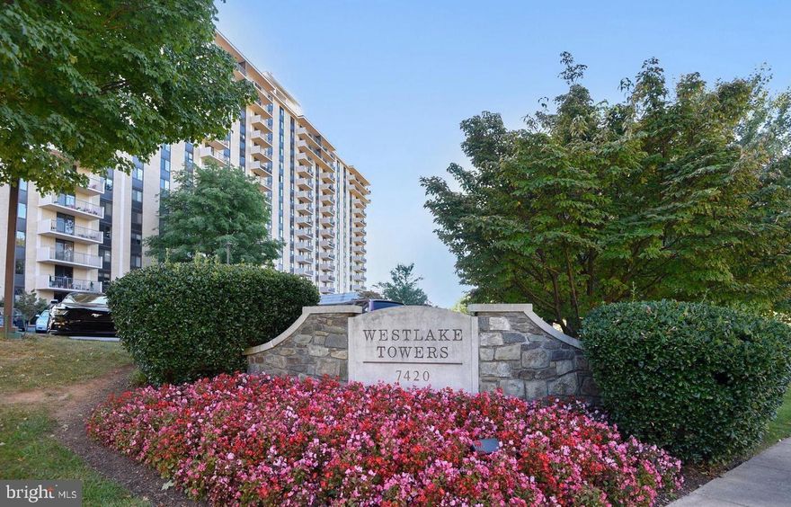 Fully RENOVATED move-in ready 3BR/2FB conveniently located on the 1st floor condo in prestigious Westlake Towers. This absolutely stunning unit features approximately 1,490 sq. ft. of living area all on one level. Special designer features include updated kitchen & bathrooms, custom painting, light fixtures, and hardwood flooring throughout. Inviting foyer entry opens up to spacious living area. Custom kitchen with granite countertops, stainless steel appliances, breakfast bar area and washer and dryer. Adjacent living and dining room, master bedroom suite, renovated master bath with walk in customized closet. Elevator condo building amenities include concierge, outdoor pool, tennis courts, exercise rooms/fitness center and two party rooms. Quiet, mature natural surroundings yet close to everything that Bethesda has to offer within minutes to Westfield Montgomery Mall and Ride-on bus to Metro. Conveniently located near commuter routes including Democracy Blvd, I-270 and I-495. Condo fee includes ALL UTILITIES & Basic Cable!