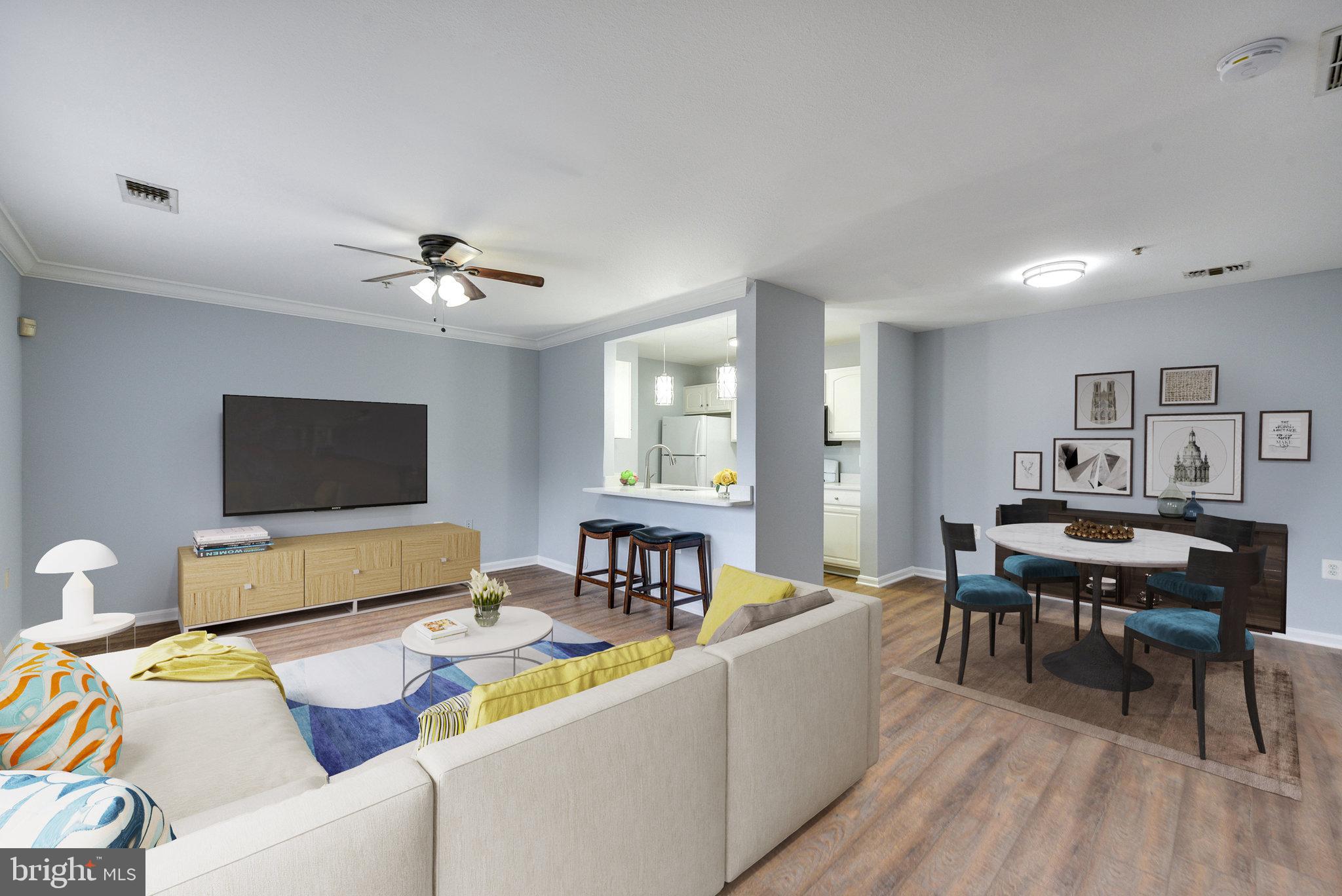 Bright & fabulous 2BR/2BA end unit 2-level townhouse style condo in sought-after Parkside at Ashburn. Facing green area w/open view and privacy. Stylish LVP floors on both levels and stairs. Open concept living & dining, kitchen w/pantry & quartz counter breakfast bar. Washer & dryer on upper bedroom level. Snow & trash removal are included. Tenants pay ALL utilities. Community amenities includes fitness center, party room, outdoor pool, basketball court, tot lots, onsite management. Great location just minutes to main commuter routes, shopping & dining, Silver Line Metro stop. Pets case by case, one month security deposit and renters’ insurance required. Available immediately.