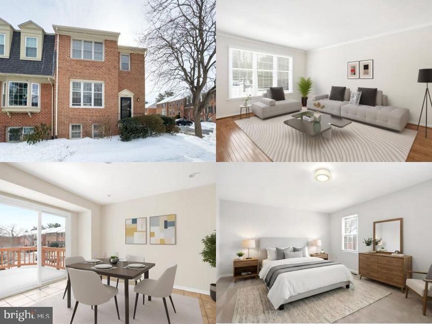 *Open Houses: 1-3 PM Saturday, January 31 | 1-4 PM Sunday, February 01.*
Welcome to 10155 Oakwood Chase Ct—an inviting end-unit brick townhouse offering approximately 2,600 finished square feet of light-filled living space in a sought-after Oakton location. Abundant natural light pours through oversized windows, enhancing the open and airy feel throughout the home. The main level features a spacious living room that flows effortlessly into the dining room, creating an ideal layout for both everyday living and entertaining.

The open kitchen is both stylish and functional, showcasing rich espresso-colored cabinetry, stainless steel appliances, recessed lighting, and a pantry. A peninsula island provides extra prep space and casual seating, while the breakfast area is perfect for relaxed meals. Sliding glass doors open to an elevated deck—ideal for morning coffee, outdoor dining, or unwinding with treetop views.

Upstairs, the expansive primary suite serves as a true retreat, complete with a sitting area and a private ensuite bath. The bath includes a double-sink vanity and walk-in closet located in the dressing area, and a separate bath/toilet room for added privacy. A generously sized secondary bedroom enjoys convenient access to the hall bath, making it perfect for guests, family, or a home office.

The fully finished lower level offers exceptional flexibility, featuring a spacious family room with a cozy fireplace and sliding glass doors that open to a fenced backyard with patio—perfect for entertaining or quiet evenings outdoors. This level also includes a third bedroom, a full bath, and a dedicated laundry and utility room.

Ideally located just moments to I-66 and the Metro Orange Line (with bus transport available), this home offers an easy commute in or out of town.  It is also situated between several shopping centers minutes away.  Parking is a joy here!  An assigned parking space is conveniently located right out front, with ample visitor parking available throughout the neighborhood. End-unit privacy, classic brick construction, and a prime Oakton setting make this townhouse an exceptional place to call home.