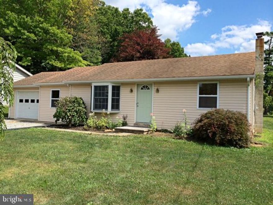 Affordable 3 bedroom rancher with 1 car garage on .32 acre lot. recent upgrades include new windows, paint, countertops, backsplash and hardwood floors. Large shed and brick patio in backyard. Washer, dryer, refrig. included...as is, sq. ft. is estimated.