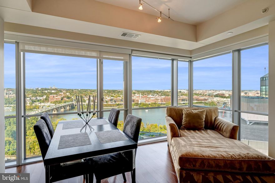 This light-filled, 2 bed, 2.5 bath condo has remarkable 23rd floor views of the Key Bridge, Georgetown Waterfront, National Cathedral, etc. With the rooftop and outdoor terraces overlooking DC, room-service from Amuse restaurant in Le Meridian hotel, a large fitness center, etc., the Waterview Residences offers luxurious living from a convenient location. Available furnished or unfurnished.