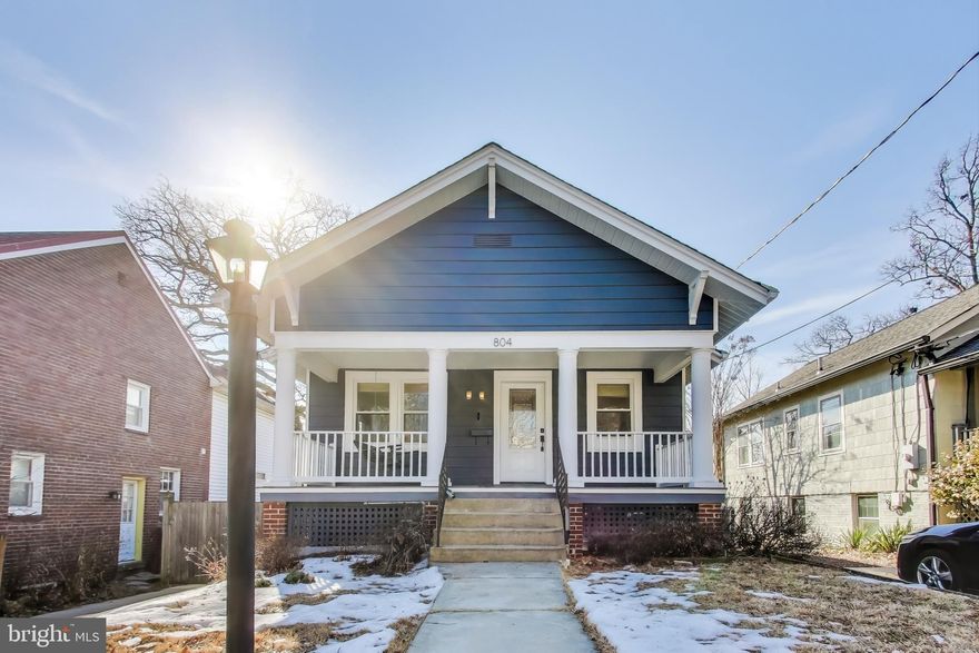 The welcoming front porch draws you into this charming bungalow is a wonderful neighborhood in Silver Spring.   Living room with a wood burning fireplace, dining area.  Galley kitchen with door to the back porch and the fully fenced back yard. 2 bedrooms, 1 bath and a sitting room on the main level.   Rec room, office, light filled bedroom and full bath on lower level.  Wood floors throughout the main level, freshly painted throughout.
You would never know this quiet neighborhood is close to so much--shopping, restaurants, entertainment, parks and the metro.  It is a wonderful place to call home.