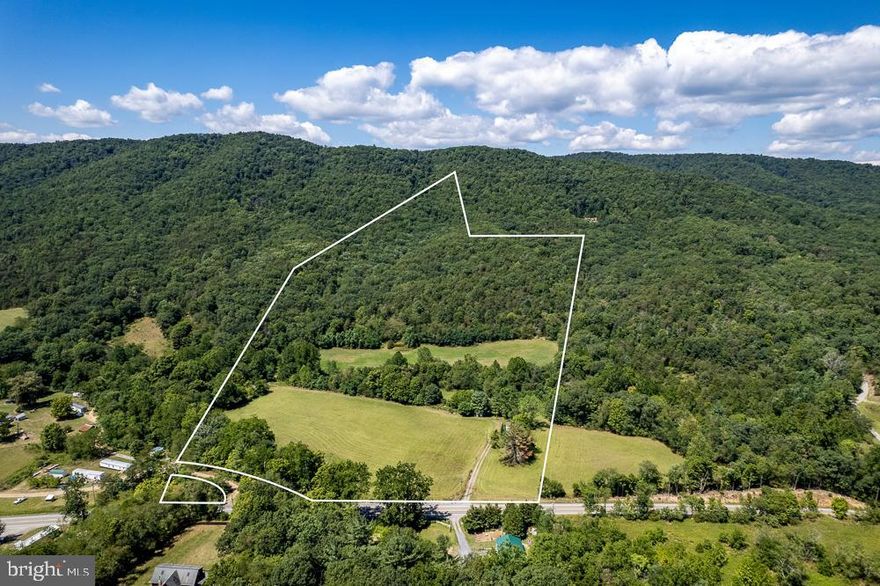 57 Acres of open fields and wooded property near the Virginia/West Virginia State Line! Convenient to both towns of Mathias and Broadway. Old structure on the property that is in need of major repairs/improvements with well and septic. Pastures and wooded with Capon Run meandering through the property. Property offers views and close to National Forest. No documents available for well/septic. SOLD AS IS, WHERE IS.  One trailer will not be removed from the property that did not belong to owners.