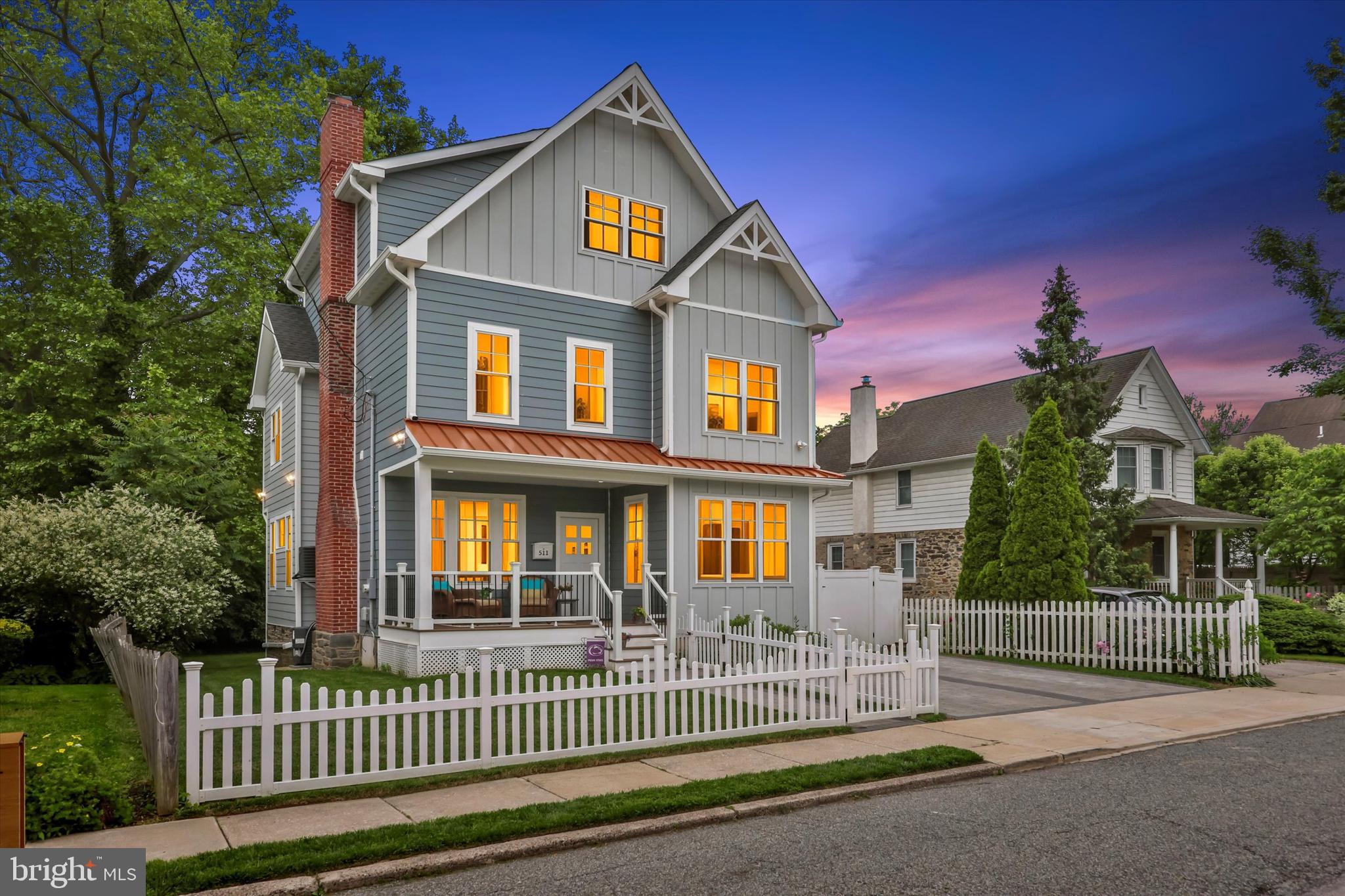 Modern, Magnified & Move-In Ready — Welcome to 511 Brookhurst Ave, Penn Valley, PA 19072 - Showings start during Open House on Saturday, May 30th from 12-2 PM! Located in the heart of the highly sought-after Lower Merion School District and boasting a Walk Score of 83, this exceptional home blends the charm of a white picket fence with the sophistication of high-end modern upgrades-- Every inch of your future home has been designed with comfort, style, and functionality in mind.
Your next chapter begins at the charming covered front porch — the perfect spot to sip your favorite beverage, listen to the birds sing, and unwind. This inviting space not only adds curb appeal but also offers shelter for your deliveries and a warm welcome into the home. Step inside and be captivated by a sun-drenched, open-concept floor plan where natural light takes center stage, highlighting the thoughtful design and effortless flow of the main living spaces.
Gorgeous hardwood floors flow throughout a bright and airy living space featuring a wood burning fireplace with custom mantle and crown moldings that add warmth to the space. Entertain effortlessly with a stunning gourmet kitchen — complete with a oversized sink, microdrawer in oversized island, built-in range hood, ceiling-height backsplash and cabinets, double door pantry, pendant lighting, and a premium stainless steel appliance package. The adjacent dining room leads to a rear deck low maintenance TREX deck, creating the perfect indoor-outdoor flow. Finishing off the main level is a powder room for added convenience and a sunlit bonus room with privacy door which is ideal for today's flexible lifestyle-- can be used as a home office, library, reading room, yoga space or a crafter's corner... options are endless!
Upstairs, the Primary Suite is your personal sanctuary — with hardwood floors, a spa-like bathroom featuring a freestanding soaking tub, dual vanity with makeup area, water closet, and an enormous walk-in shower. A Princess Suite with lush carpeting, walk-in closet, and a beautifully appointed ensuite bath adds to the allure. Two more bedrooms are located on the third floor and both offer built-in window seats crafted from live edge wood, walk-in closets with upgrades storage systems, and a shared Jack-and-Jill 4-piece bath with dual vanity.
The fully fenced rear yard is ideal for pets, gardening, or outdoor entertaining. The finished lower level with 8’ ceilings and oversized custom egress windows floods the space with natural light — perfect for a guest space room, playroom, gym, or media room. A side entry mud area offers practical storage for coats, shoes, and access to both main and lower levels. Home features a two zone HVAC system and dual flush toilets for the environmentally cautious. Centrally located: walking distance to restaurants, library, parks and grocery. <1mile to Paoli/Thorndale Regional Rail Line to Center City, <10miles to King of Prussia Shopping/Restaurants, <15miles to Philadelphia International Airport,.
This home truly has it all — modern luxury, timeless charm, functional design, and a walk-to-everything location in one of the Main Line’s most desirable neighborhoods--- Don’t miss your chance to call 511 Brookhurst Ave “home.”