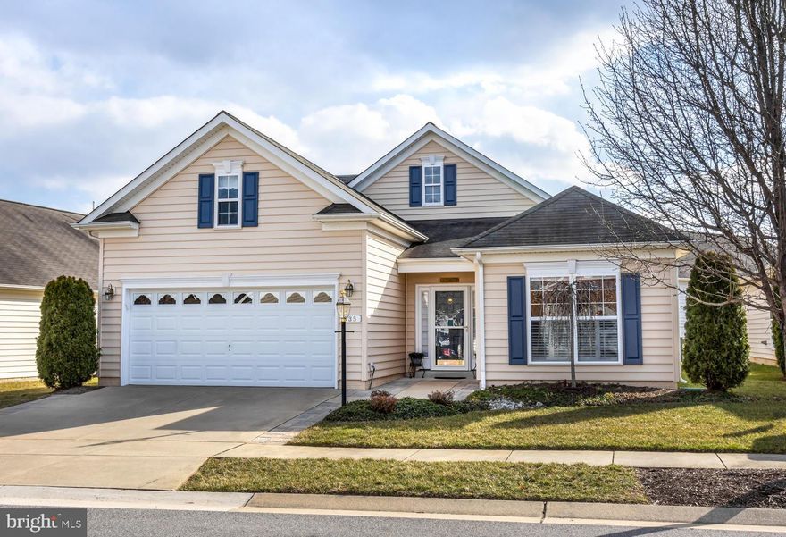You don't want to miss this one... The Shubert model doesn't list often in Symphony Village.  This home has it all with many upgrades such as newer carpet in the master bedroom, interior professionally painted, professional landscaping, painted/sealed garage floor, beautiful storm doors on front and back, plantation blinds/shutter (lifetime guarantee), and a rare find in Symphony Village, a double hung bathroom window.  This home is a must see in the most sought after 55+ community in Queen Anne's County.