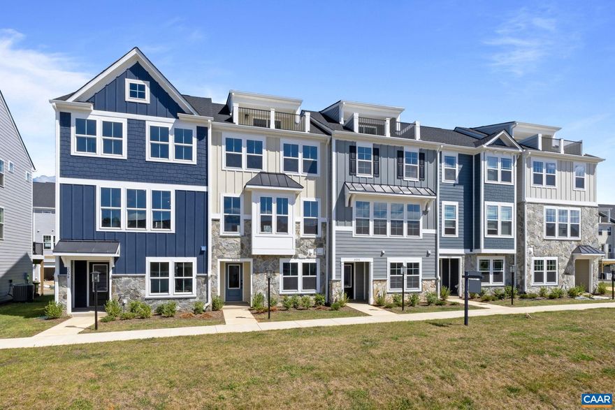 Newly completed - actual photos! The Poplar Townhome in Glenbrook, set among Blue Ridge Mountain views, parks and walking trails, yet minutes from downtown Crozet. This earth-friendly, farmhouse-style interior townhome will undoubtedly wow you ? from the fresh architecture featuring real stone, the generously sized kitchen and walk-in pantry offering both ample storage + prep space, elevated rear deck perfect for sipping your morning coffee, and 4th floor loft with rooftop terrace! Thoughtful and quality included features throughout, including a 2-car attached garage, oak stairs, solid core doors, wood shelving, upgraded trim, energy efficient furnace, the list goes on. Walking Path to Crozet Park and future direct access to Downtown Crozet.,Granite Counter,Maple Cabinets,Painted Cabinets,White Cabinets