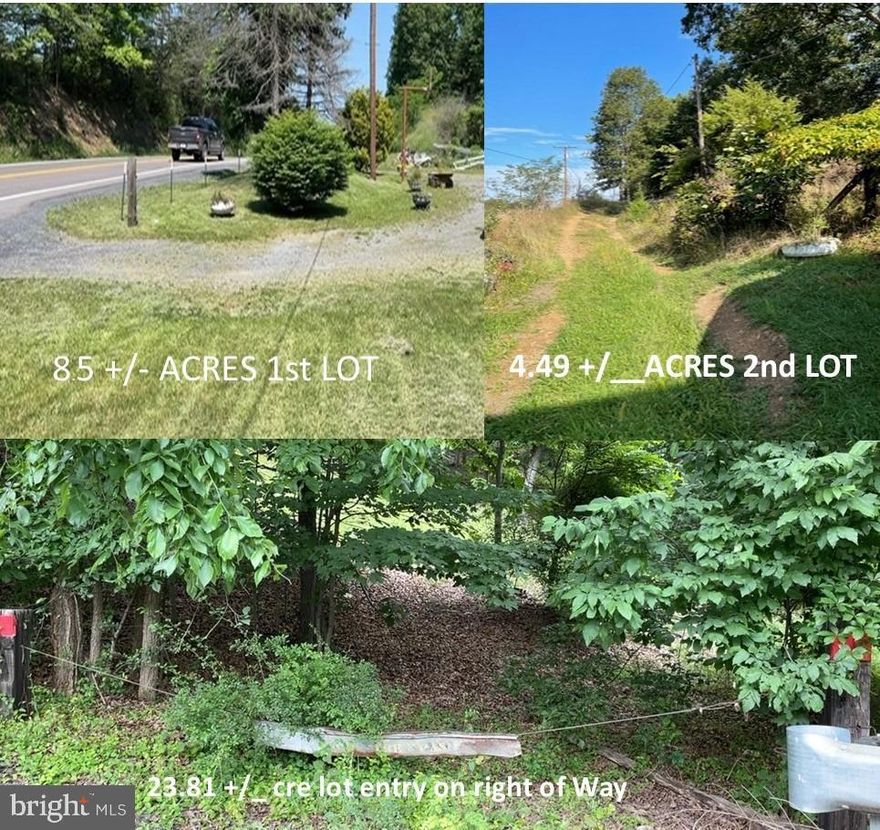 Own a piece of wild and wonderful WV.  Development possibilities with 3 lots totaling  36.8 +/- acres.  There are 3 tax records- see documents. PROPERTIES ARE IN MINERAL COUNTY -  Right over county line coming from Springfield  and run  8.5 acre lot with 2 wells, as-is house and septic, 4.49 acres, and 23.81 acre lot - to be sold together.  This is owner's home place, built by his father in 1949.  The home is livable but needs a lot of work.  Electric on the 4.49 acres from previous mobile home that no longer exists. Beautiful land with ponds and typical WV rolling land with many possibilities. As-Is.

 GPS picks up address as 10700 Cumberland Rd.