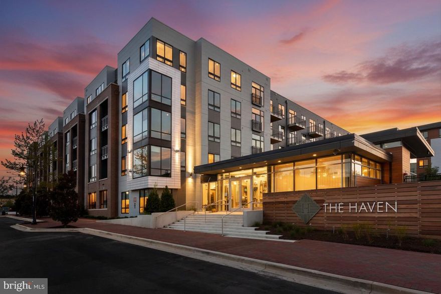 Welcome to National Harbor's award winning luxury condominium community, the Haven.  This specific condominium is unique to this building.  With a larger footprint of 936 square feet, this condo includes a large bonus space with a closet that could easily be used as a second living space.   With views of the MGM and potentially a view of the sphere in the future, this modern, open floor plan is full of natural light from the ceiling to floor windows.  With a large walk in closet, an in unit washer and dryer & beautiful finishes from top to bottom.  A HUGE bonus with this condo is the convenience.  The designated parking space is conveniently located directly in front of the elevator to your unit, and the unit is conveniently located to all the amenities.   This building is luxury in every sense.. with a sprawling over 15,000 sqft of  communal spaces that includes:  24/7 concierge, outdoor pool with sun deck, fitness center and yoga studio, secure building access, outdoor courtyards with areas for grilling, pet spa, bike storage, communal lounge and billiards, work pods & so much more.  This could be yours for a great price, don't miss out on this opportunity for luxury living at the National Harbor!
