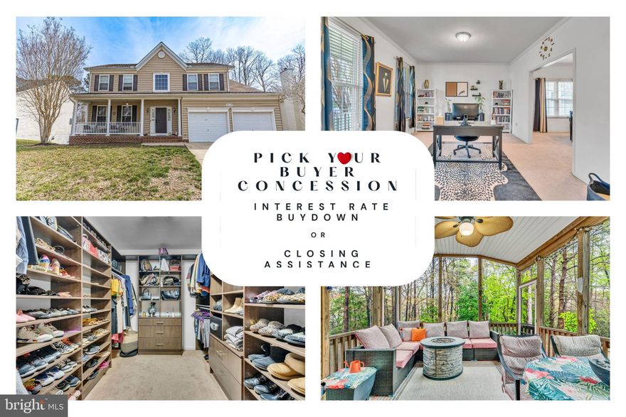 The seller is offering a unique opportunity: the buyer can choose their buyer concession! Options may include an interest rate buydown, closing cost assistance, or price adjustment tailored to meet the buyer’s needs. This flexible approach helps make ownership more affordable in today’s market.

This QBHI Preston Model (Elevation A) offers a well-designed layout with four bedrooms and three and a half baths. Situated at the end of a cul-de-sac, the home provides a blend of open space and functional living areas.  

The main level features a two-story foyer leading to a formal living room or home office. A dining room with crown molding and decorative columns sits just off the kitchen, which includes a center island, under-cabinet lighting, a double wall oven, Corian countertops, a built-in pantry, and a cooktop with an updraft. Hardwood floors extend throughout, and a breakfast area offers additional table space with access to a screened-in porch overlooking a wooded backdrop. The family room, positioned off the kitchen, includes a gas fireplace for a welcoming atmosphere.  

Upstairs, the primary bedroom includes a custom walk-in closet. The attached bath features two separate vanities, a large soaking tub, and a walk-in shower. Three additional bedrooms, a spacious laundry room, and a hall bath complete this level.  

The finished lower level provides extra living space with a full bath and a large recreational area, offering flexibility for various needs.  

Outside, the screened-in porch offers a private setting with wooded views. The cul-de-sac location enhances the sense of privacy while remaining close to local conveniences.  

Nearby, shopping, museums, parks, theaters, and restaurants offer entertainment and leisure options. Beaches and an indoor pool add to the area's appeal. The home also provides a convenient commute to Patuxent Naval Air Station (PAX River).
Mortgage savings may be available for buyers of this listing.