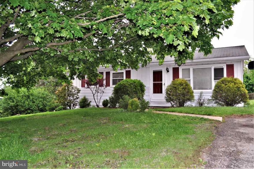 Adorable rancher in Red Lion   Freshly painted throughout   Some new windows & laminate flooring   Large lot with storage shed   Basement is partially finished   Possible 3rd bedroom in lower level.