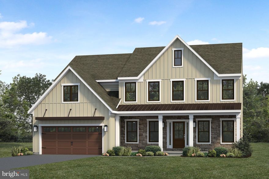 UNDER CONSTRUCTION – AVAILABLE THIS SUMMER: This stately 2-story home with an inviting front porch has a 2-car garage and 9’ ceilings on the first floor. The mudroom entry from the garage features a spacious pantry and built-in bench with coat hooks above. Stylish vinyl plank flooring flows throughout the main living areas. To the front of the home, the foyer is flanked by a formal dining room and a cozy study. The kitchen features quartz countertops with tile backsplash, enhanced cabinetry and appliances, and a large center island, perfect for entertaining. Enjoy a morning coffee in the breakfast area or relax out back on the composite deck. The 2-story great room is warmed by a gas fireplace with a gorgeous quartz surround and adjacent to a first-floor bedroom and full bathroom. On the second floor, the spacious owner’s suite includes a private bathroom with a double bowl vanity, tile shower, freestanding tub, and an expansive closet. Down the hall there are three additional bedrooms, a full bathroom, and a convenient laundry room.