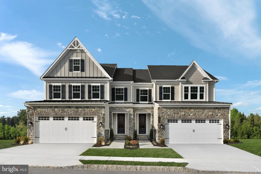 Welcome to the Haverford at Greystone by NVHomes. Luxury twin Homes in a spectacular estate setting near Rt. 100, 202, the 322 bypass, and West Chester Borough. The Haverford twin home offers luxury on every level. Just off the 2-car garage and family entry, versatile flex space can be used as an office, study or a 1st-floor bedroom with full bath. The gourmet kitchen and dining area with large island overlooks a great room, perfect for entertaining. Upstairs, sensational loft space leads to 2 bedrooms and a full bath, or optional fourth bedroom, as well as your luxurious  primary suite. In here, dual walk-in closets and double vanity bath and seated shower provide incomparable comfort. The expansive finished basement and full bath are included for more living space or a guest suite. The Haverford at Greystone has it all.  Other floorplans and homesites are available. Photos are representative.