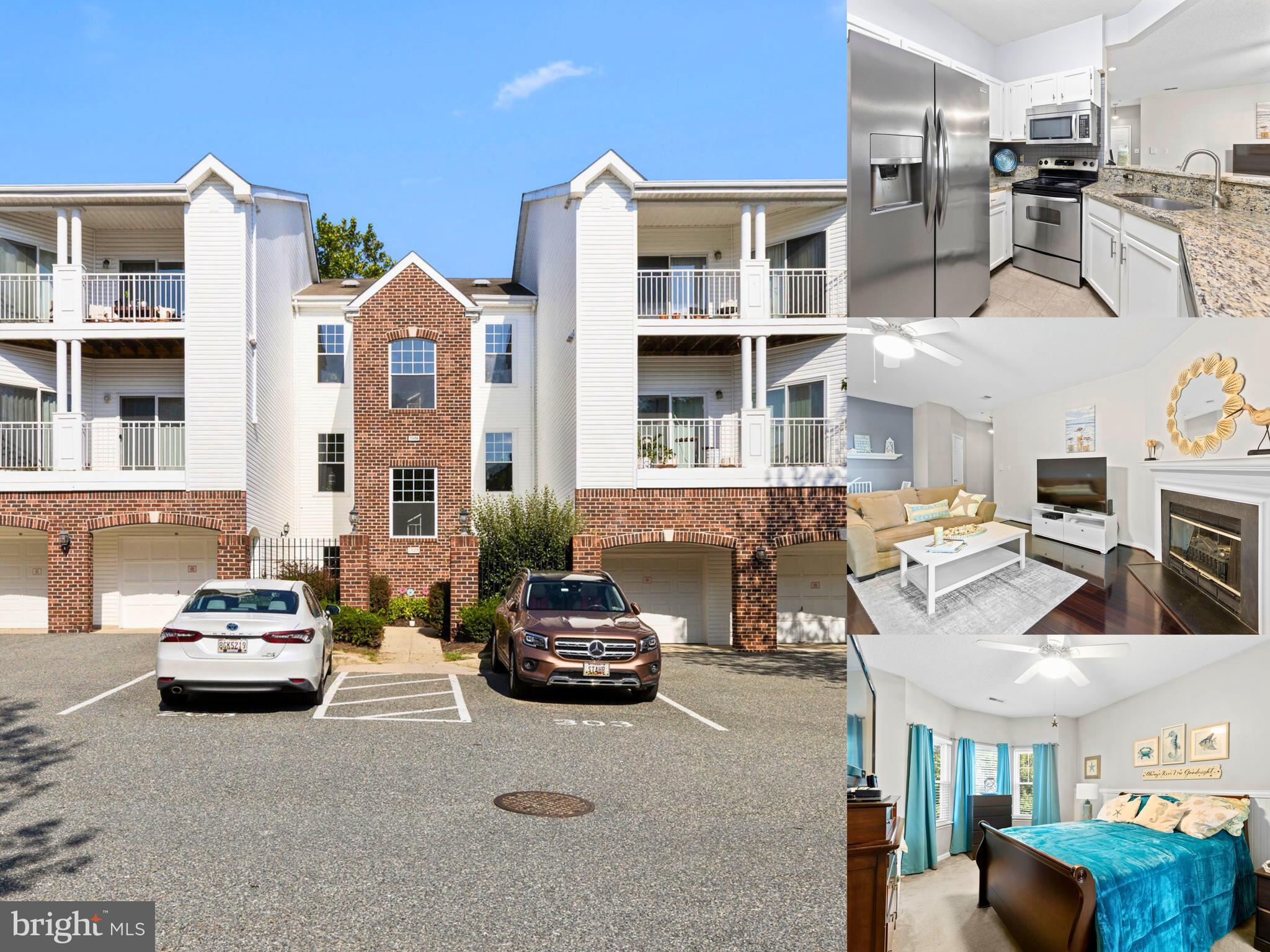 Welcome to Arborview Condominiums, located within the Riverside community of Belcamp! This beautifully maintained 2-bedroom, 1-bath, 1,056 sq. ft. entry-level unit offers the ease of single-level living and features a private attached garage with direct inside access. Inside, the open layout includes a spacious living room with a cozy fireplace, a dining area, and a well-appointed kitchen with granite countertops, stainless steel appliances, and plenty of storage. Hardwood floors, 9-foot ceilings, and energy-efficient windows enhance the inviting atmosphere. The primary bedroom includes a walk-in closet and a built-in vanity area designed for getting ready, while the second bedroom provides flexibility for guests, a home office, or hobbies. Step outside to enjoy your private patio or take advantage of community amenities, including an outdoor pool and access to the Riverside community center. Ideally located near I-95, APG, shopping, and dining, this condo combines comfort, updates, and convenience in a desirable location.