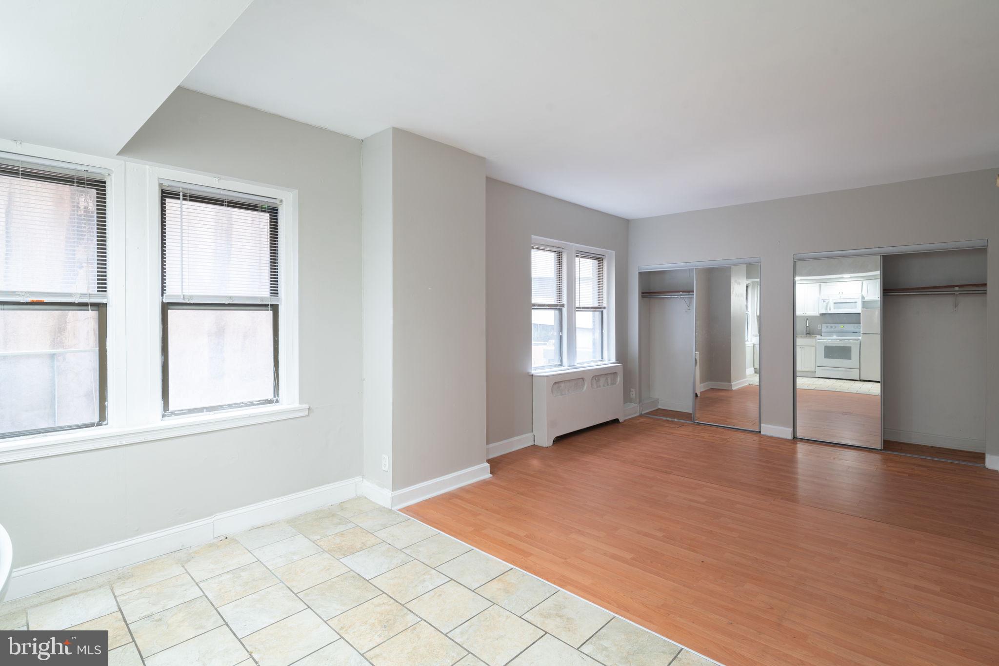 Welcome to the Burlington House! This building is situated in the heart of Philadelphia, between the Washington Square West and Avenue of the Arts neighborhoods. The unit is a studio apartment that is very spacious, filled with natural light, and boasts great views of the city.
As a resident, you'll be within walking distance of Rittenhouse Square, which is a popular park in the city, as well as countless restaurants and bars. You'll also have easy access to the University of the Arts and Jefferson University and Hospital, both of which are located nearby. Additionally, the building is just two blocks from the Broad Street Line and PATCO, providing convenient transportation options for those who need to get around the city.
The building features on-site laundry facilities for your convenience, and there is also on-site maintenance available if you need any assistance with your unit. To move in, you'll be required to provide first, last, and security deposits. Pets are welcome in the unit with a one time non-refundable fee. HEAT and WATER included in rent.