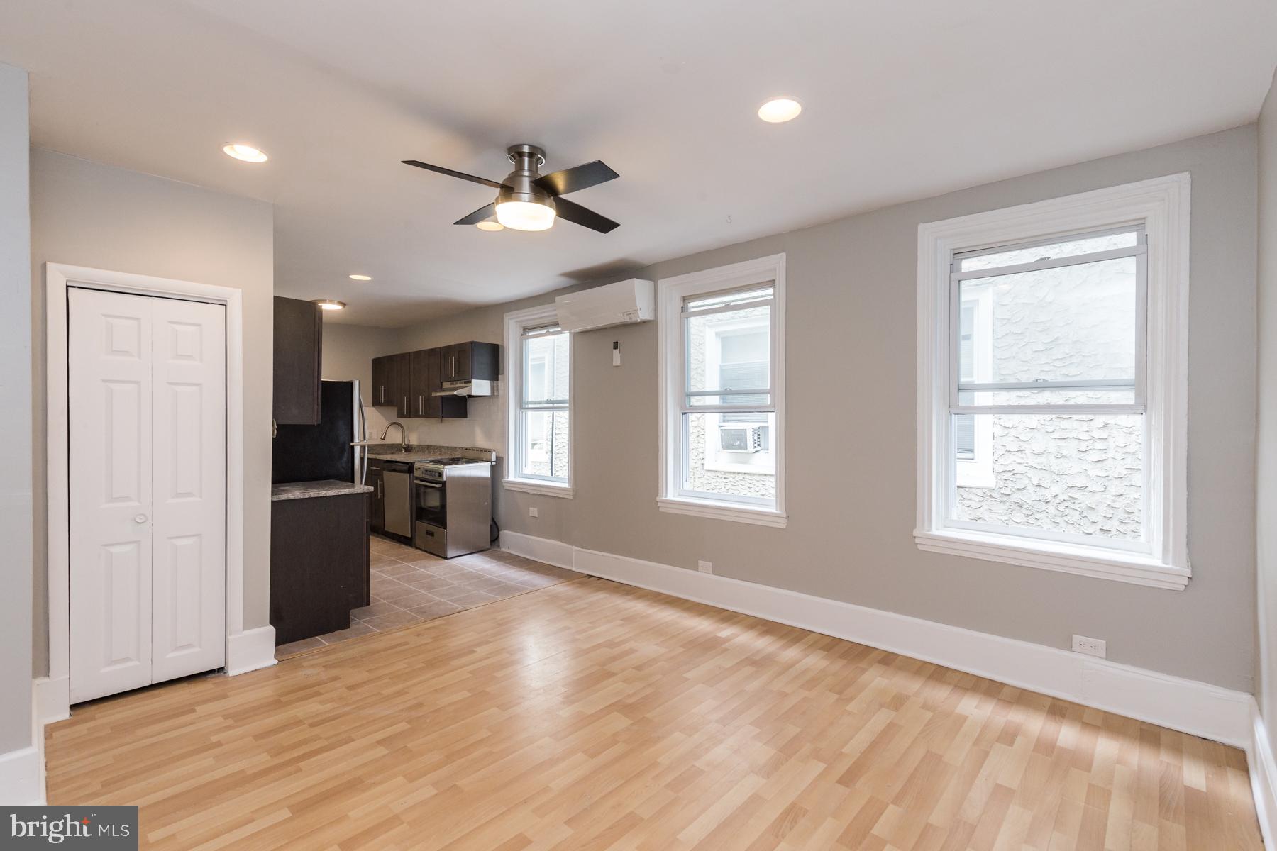We are scheduling both in-person and virtual tours for this listing.Available NOW:This beautiful studio apartment is welcomes you into a fresh, modern space! Features include a spacious layout (doesn't even feel like a studio!), a private deck out back, hardwood floors, and an updated kitchen with granite countertops, stainless steel appliances, and espresso shaker cabinets. There is a contemporary style ceiling fan, along with a high-efficiency A/C system to keep you comfortable all year! The building is professionally managed and offers keyless entry access to main entrance and units, and coin-operated laundry in the basement for tenant use. There is also a shared communal roof deck. Schedule your showing today!About The Neighborhood:Centrally located near Girard Avenue, and close proximity to lots of great local restaurants, entertainment, and parks, including Tiffin, The Ambassador, Helm, Dew Inn, the Free Library, Larry s Steaks, Dunkin Donuts, and more! The trolley, bus stops, and Indego Station on Girard are right down the street along with the Girard Station for the MFL.Lease Terms:Generally, first month, last month, and one month security deposit due at, or prior to, lease signing. Other terms may be required by Landlord. $45 application fee per applicant. Pets are conditional on owner's approval and may require an additional monthly fee, if accepted. Tenants responsible for all utilities: electricity, cable/internet, water ($35/month flat fee)