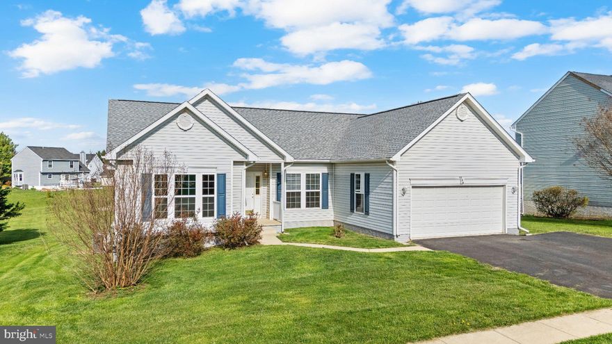 Discover the charm of this beautifully maintained ranch-style home nestled in the desirable Crosswinds community. With 1,927 sq. ft. of inviting living space, this residence features three spacious bedrooms and two full bathrooms, including a primary bath with a soaking tub and separate shower. The kitchen boasts ample table space and a pantry, complemented with new appliances including a dishwasher, refrigerator, and stove. Natural light floods the home through well-placed windows replaced in 2020. The main level laundry adds convenience to your daily routine. Newer washer and dryer installed in 2018. Brand new LVP flooring and fresh paint throughout the home were completed in 2024.  Outside, the property features a large deck that overlooks a common area with plenty of green space.  The attached two-car garage and paved driveway ensure ample parking. With its excellent condition and thoughtful design, this home is ready to welcome you.  Close proximity to Charles town and Loudoun County makes it a great commuter location.