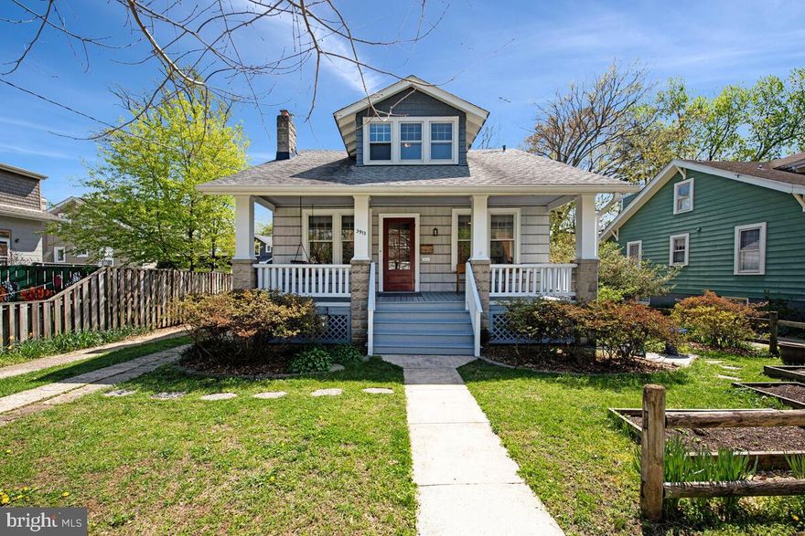 Absolutely classic Bungalow in the heart of hip, happening, historic Hyattsville! Welcoming front porch with a swing! Beautiful pine and oak floors, craftsman wood casings, a wood burning fireplace and more. Plenty of room to plant and play, plus a beautiful pergola to boot! Detached garage too; what a find!

Living room with a lined fireplace & side light windows. Proper dining room with chair rail & moldings. Versatile front bedroom with floor to ceiling bookcase and French doors to the living room. Spacious south-facing kitchen with natural light from a skylight, windows and a sliding glass door. Back bedroom has access to the office with a built-in desk & bookcase overlooking the landscaped yard. The main level bath boasts a pedestal tub/shower. 
Upstairs, the landing is a room itself plus there's lots of under-eave storage.  2 Bedrooms with awesome walk-in closets plus a full shower bath. I love the front bedroom with the three windows across the dormer. All four bedrooms feature new Levolor blinds, with blackout blinds in the upstairs bedrooms and motorized blinds on the four front downstairs windows. 
Full unfinished basement has lots of built-in storage, a lovely laundry area with raised front loading washer and dryer with custom sink/work space and an exterior exit too. Landscaped lot with blooming azaleas, dogwood trees, a pergola with trained wisteria, raised beds ready for growing vegetables, and lots more room to plant and play. The garage is awesome with power, a built-in workshop and lighting - a great place to tinker and create! Plus there's more space under the kitchen addition to store bikes, mowers and equipment. 
Fabulous location just 2 blocks to Driskell Park with tennis/pickleball, basketball courts, bike paths and fields plus a children’s splash park! Near METRO and HVL Arts District shops & restaurants. 
You will love living here!
