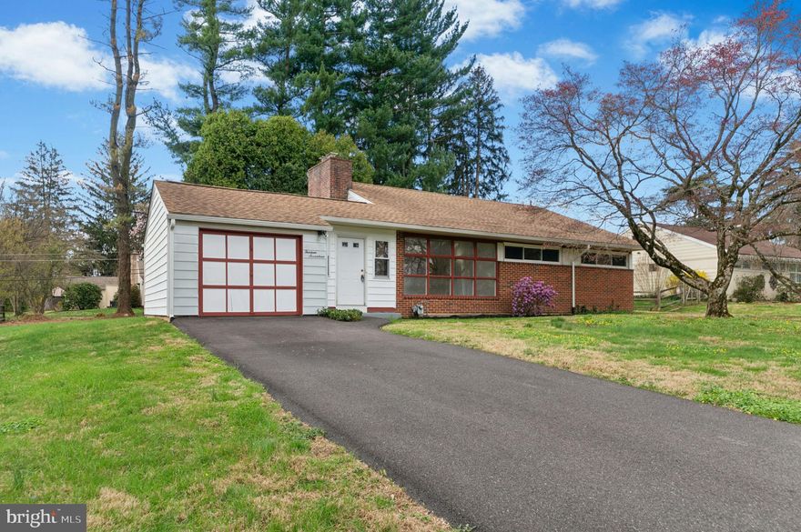 Welcome to this move-in ready mid-century ranch in the desirable Meadowbrook section of Abington Township, offering the ease of one-level living on a beautiful, third-acre lot. Originally built in 1952, the home retains many of its classic mid-century design elements, complemented by thoughtful updates for today’s lifestyle. Clean lines, a functional layout, and expansive living spaces define the interior. Recently refinished original hardwood floors run throughout, adding warmth and character. The spacious living room is filled with natural light and flows seamlessly into the dining area—ideal for both everyday living and entertaining. The eat-in kitchen offers a comfortable, casual gathering space. Three bedrooms and two full bathrooms provide flexibility for a variety of living arrangements. A fully enclosed breezeway connects the home to the attached garage, creating a versatile bonus space, perfect for a mudroom. A partial basement offers even more functionality. Notable improvements include a roof approximately 9 years old and replacement windows in much of the home, offering peace of mind. Ideally located in Meadowbrook, part of Abington Township, the property enjoys convenient access to major roadways, shopping, dining, and a wide range of community and cultural amenities . With its timeless design, and manageable footprint this home is perfectly suited for those seeking to downsize without compromise—or for buyers looking to enter the market with style and substance.