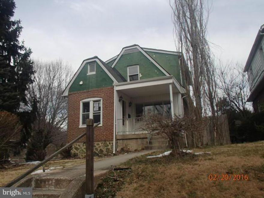 HUD Owned Home, case number 241-851527.  HUD Homes are sold "as is,"  FHA insurable with repair escrow, subject to appraisal. Fantastic opportunity to own this value priced single family home in popular Mt Washington area of Baltimore! Enjoy spacious room sizes, and living room with fireplace. The covered front porch and fenced rear yard are perfect for warm weather relaxation.